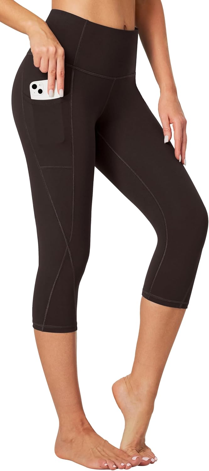 Heathyoga Women’s Capri Leggings with Pockets