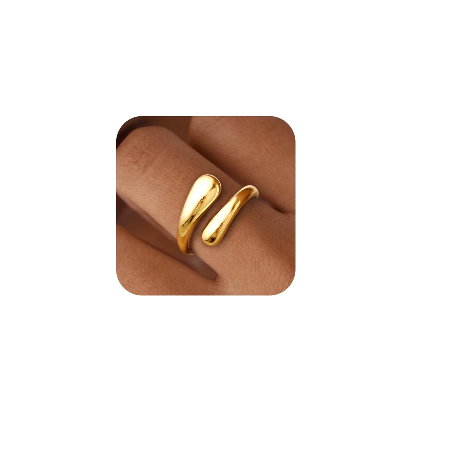 Gold Chunky Adjustable Rings