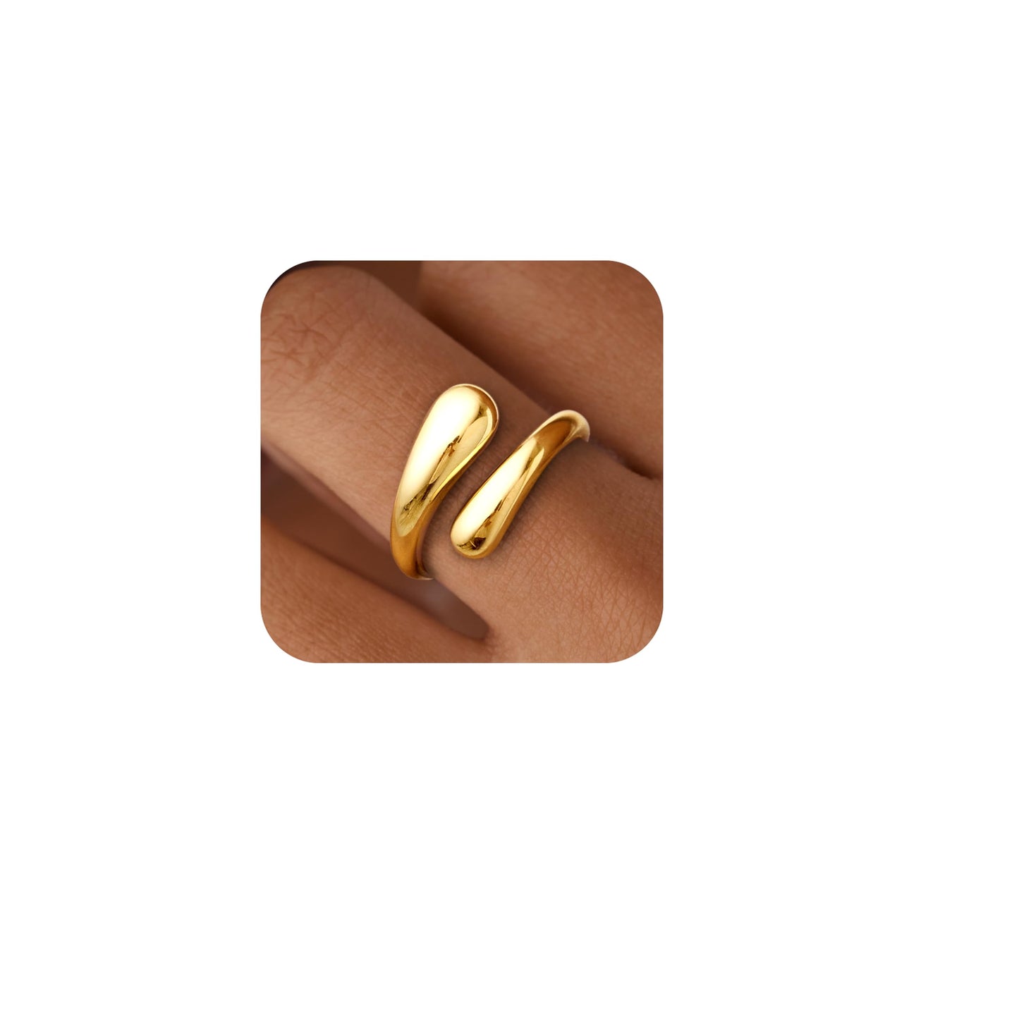 Gold Chunky Adjustable Rings
