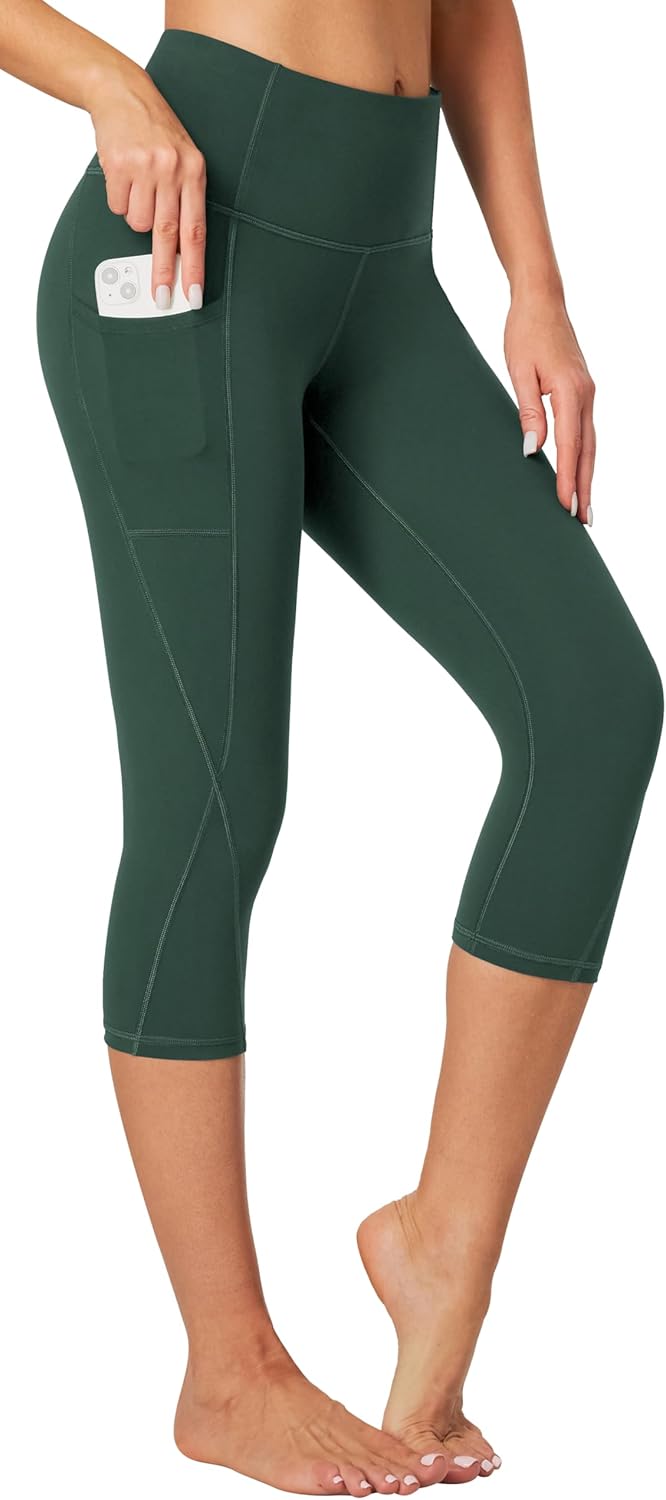 Heathyoga Women’s Capri Leggings with Pockets