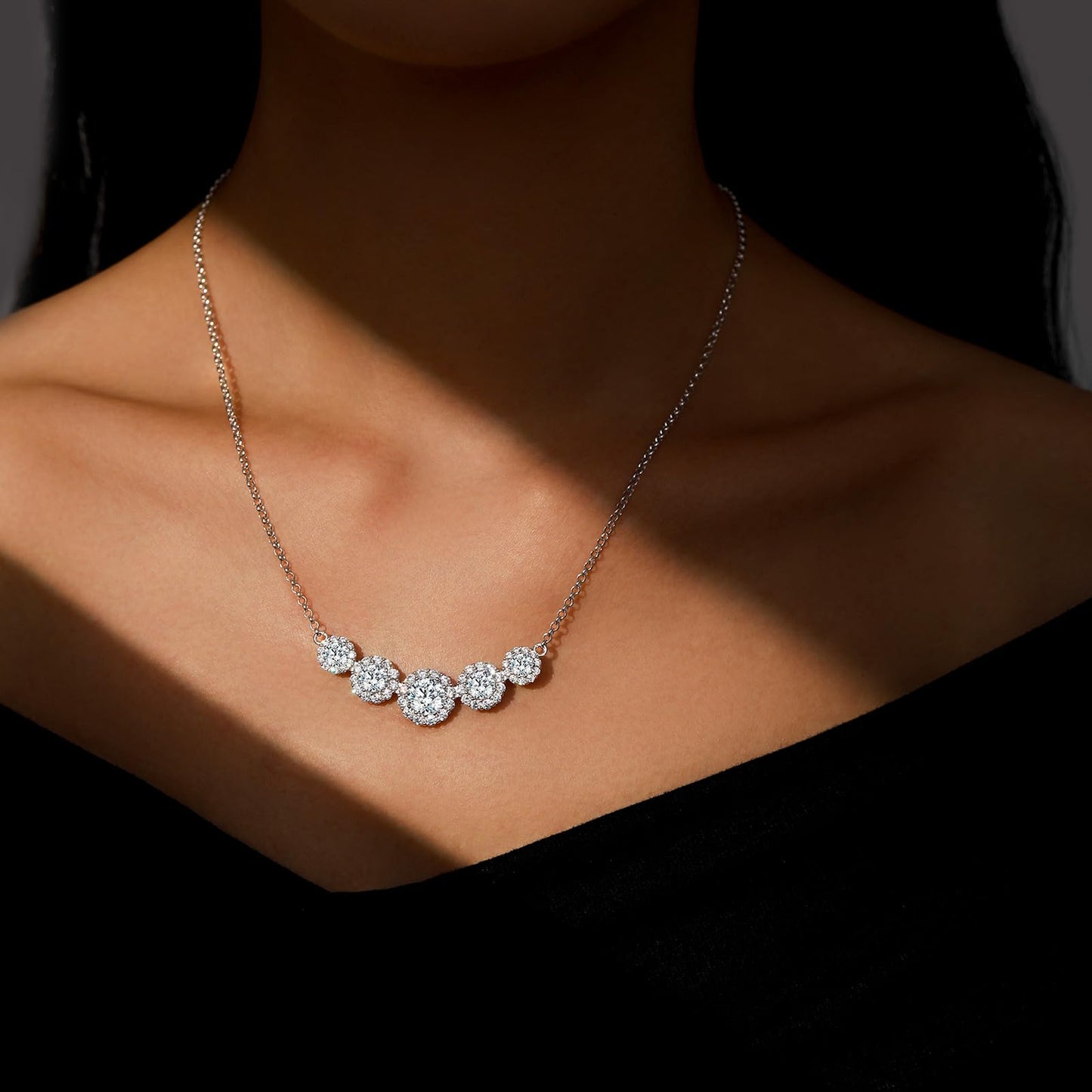 Moissanite Smile Pendant Necklace for Women