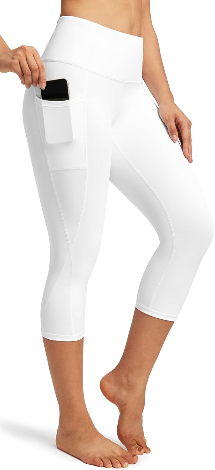 Heathyoga Women’s Capri Leggings with Pockets