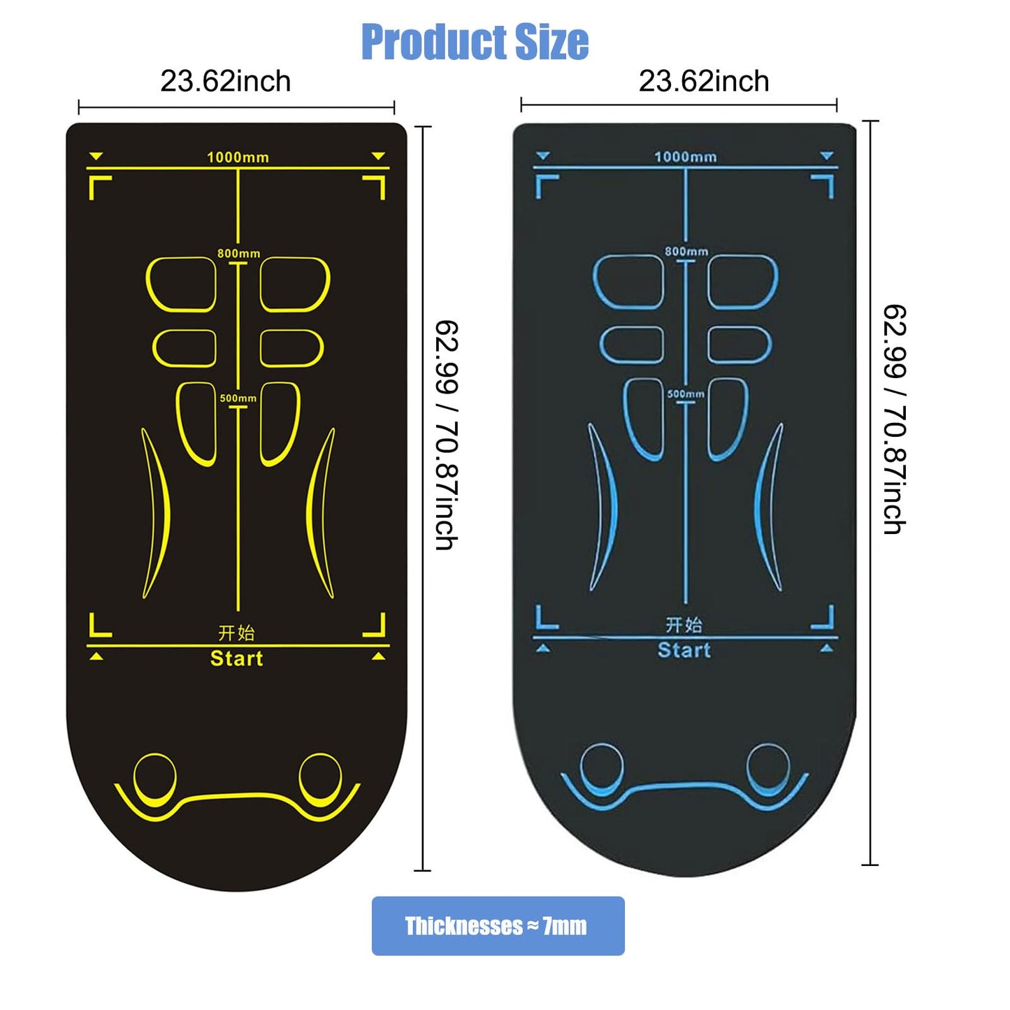 Non-Slip 7mm Exercise & Ab Roller Mat with Bag