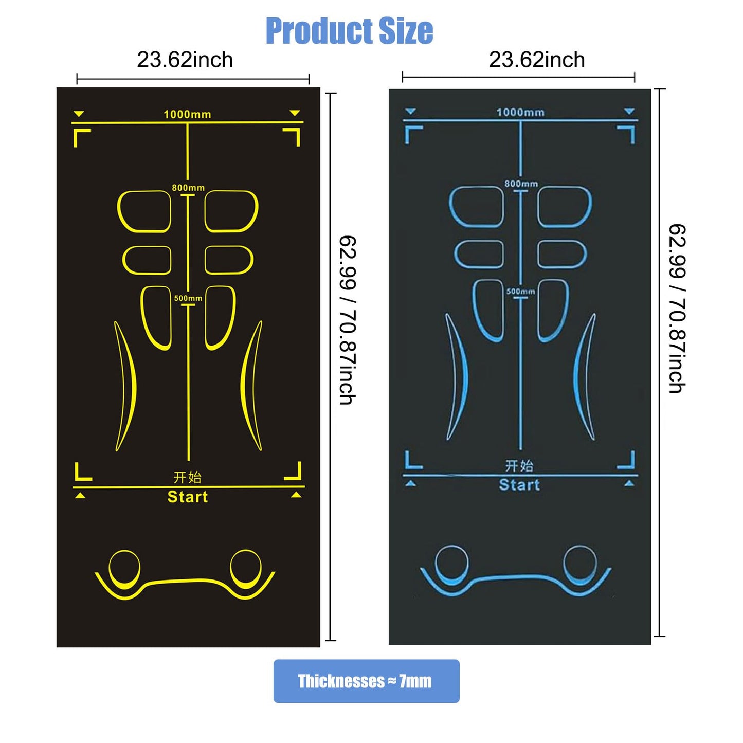 Non-Slip 7mm Exercise & Ab Roller Mat with Bag