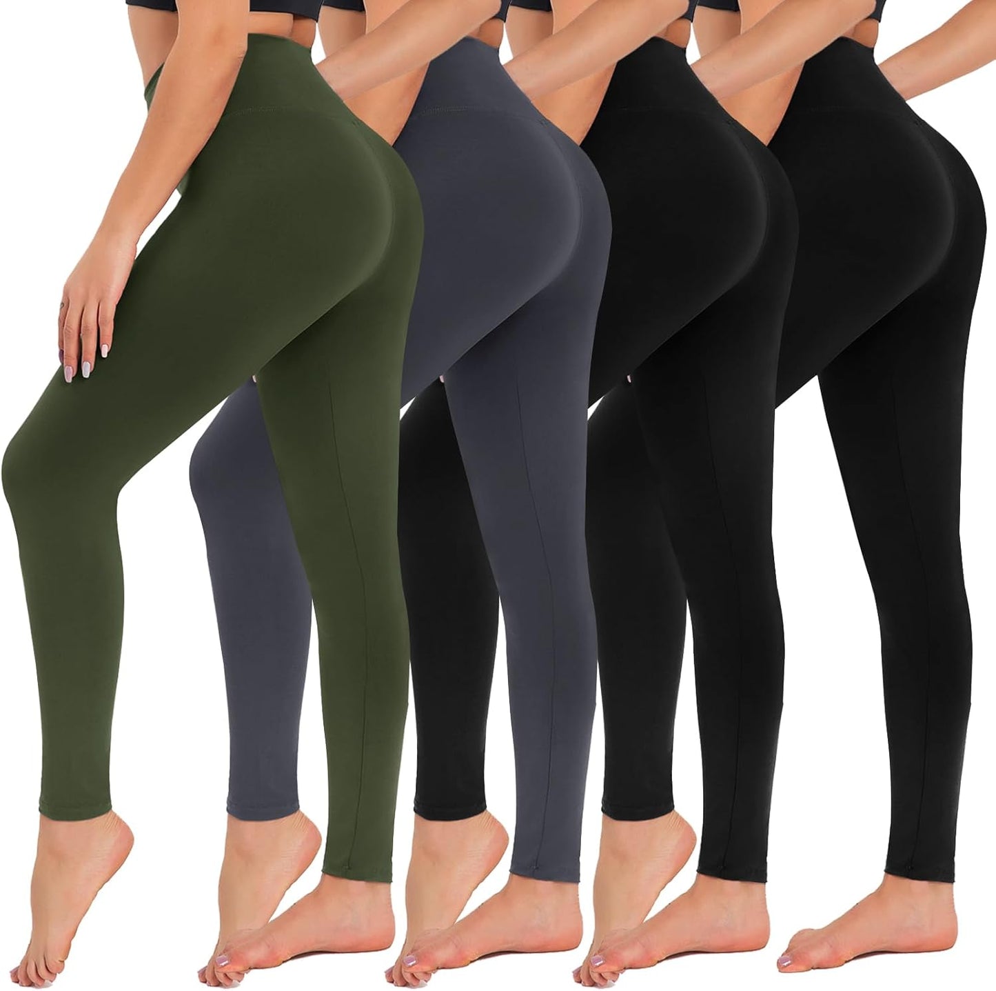 CAMPSNAIL 4-Pack Women’s High Waisted Leggings