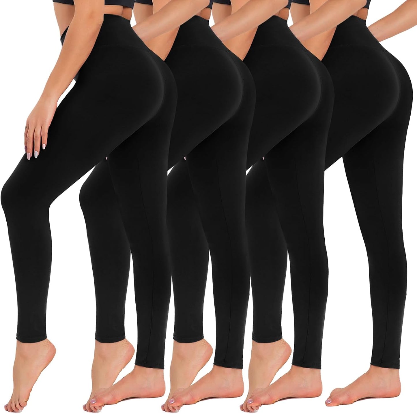 CAMPSNAIL 4-Pack Women’s High Waisted Leggings