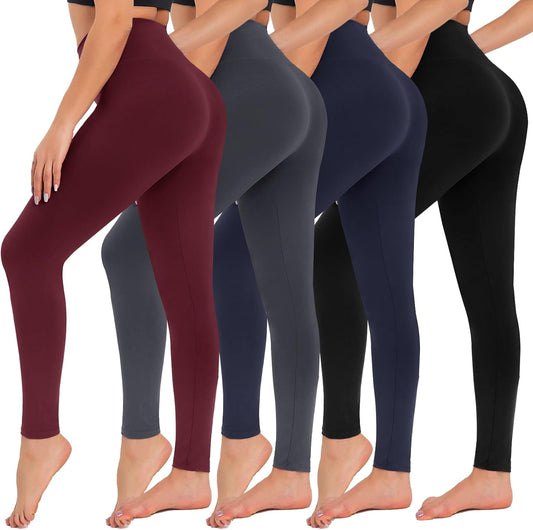 CAMPSNAIL 4-Pack Women’s High Waisted Leggings