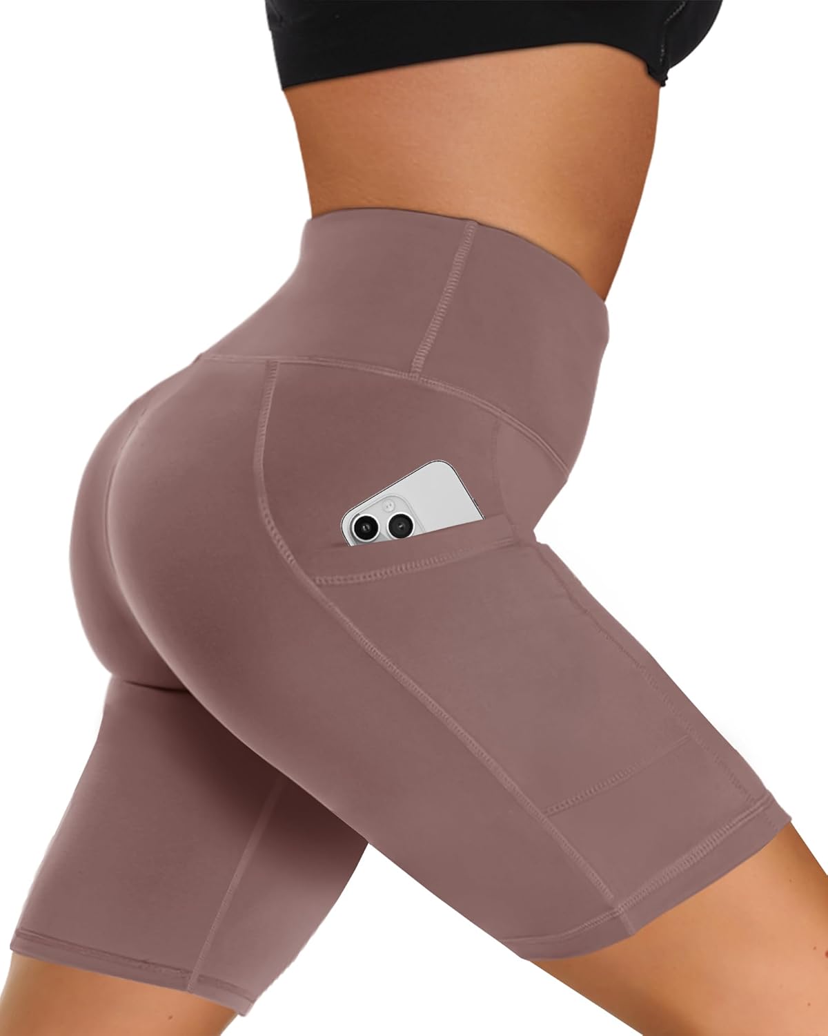 Women’s High-Waist Biker Shorts with Pockets