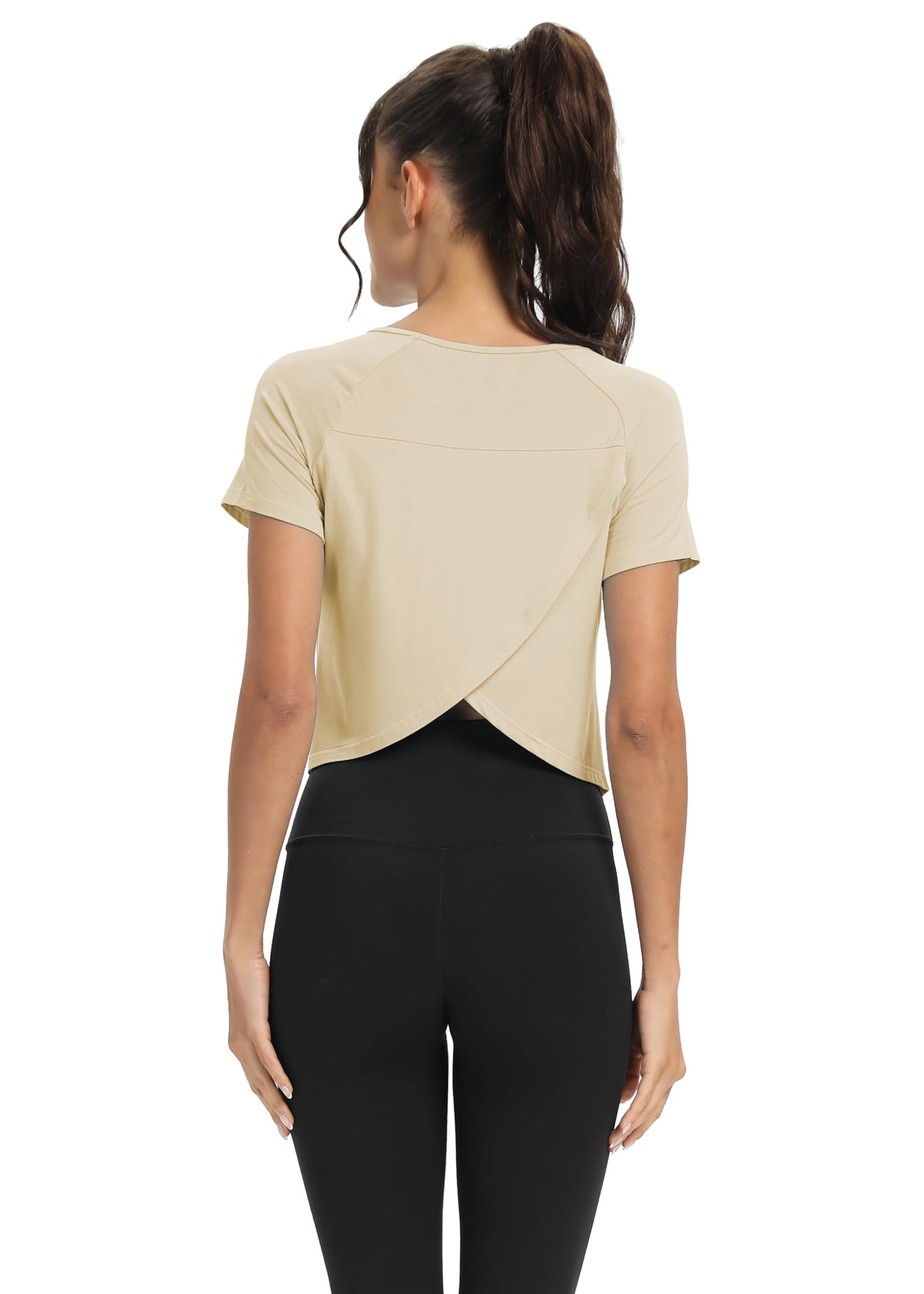 Mippo Women’s Cropped Split Back Workout Top