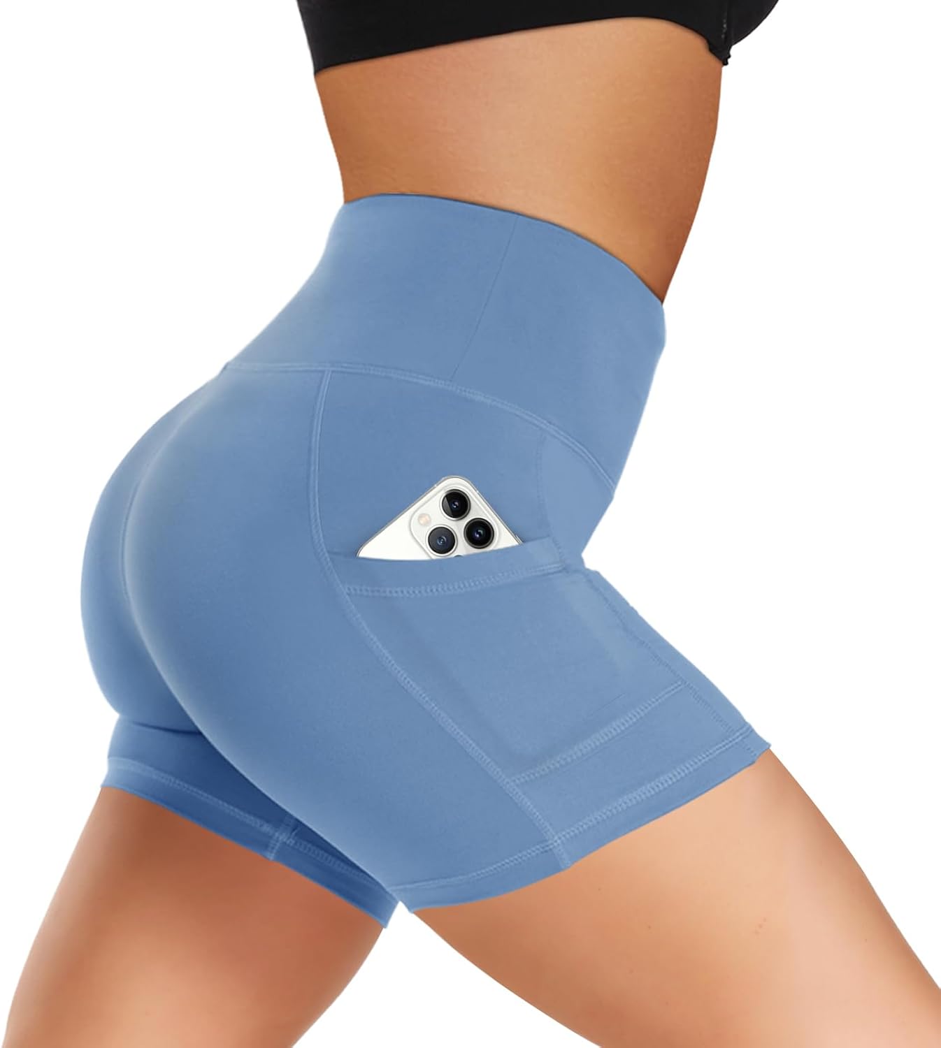 Women’s High-Waist Biker Shorts with Pockets