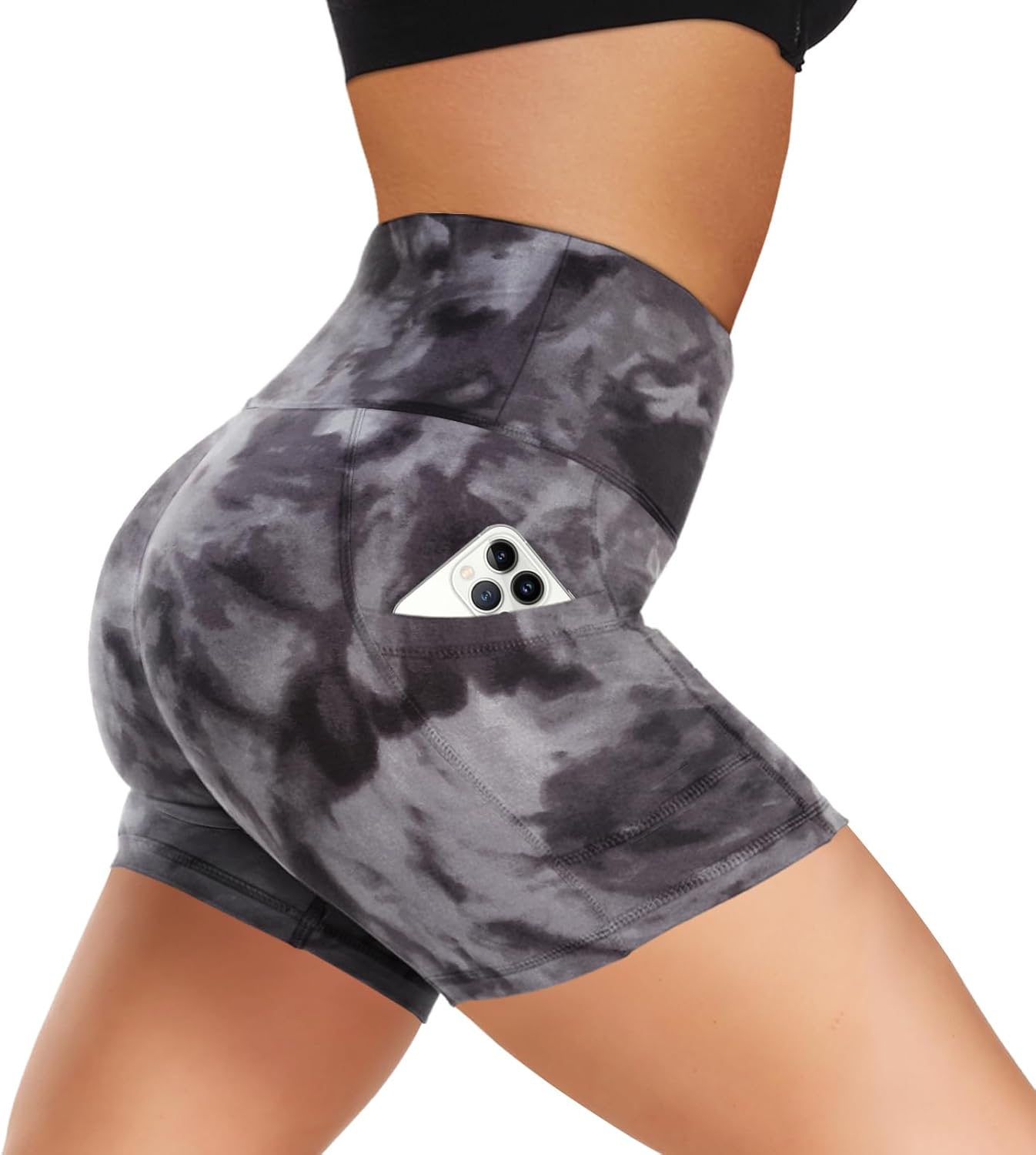 Women’s High-Waist Biker Shorts with Pockets