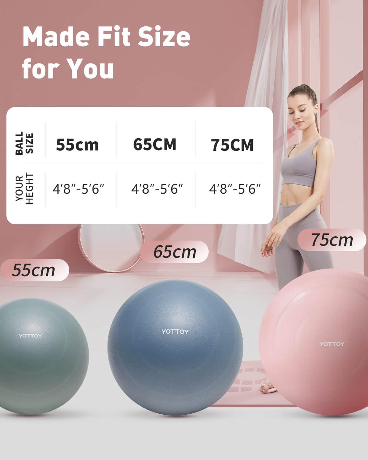 YOTTOY Anti-Burst Exercise Ball