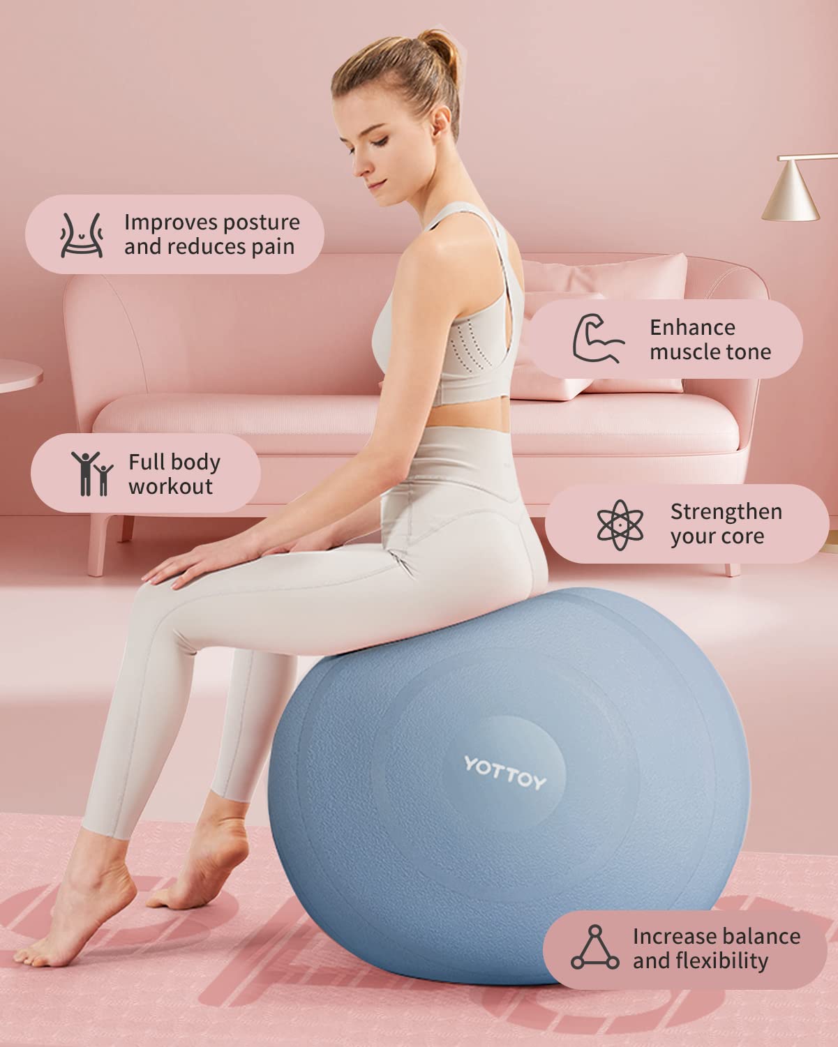 YOTTOY Anti-Burst Exercise Ball