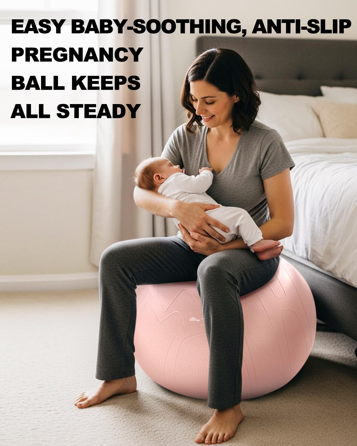Trideer Pregnancy Yoga Ball – 440LB Anti-Burst, Non-Slip