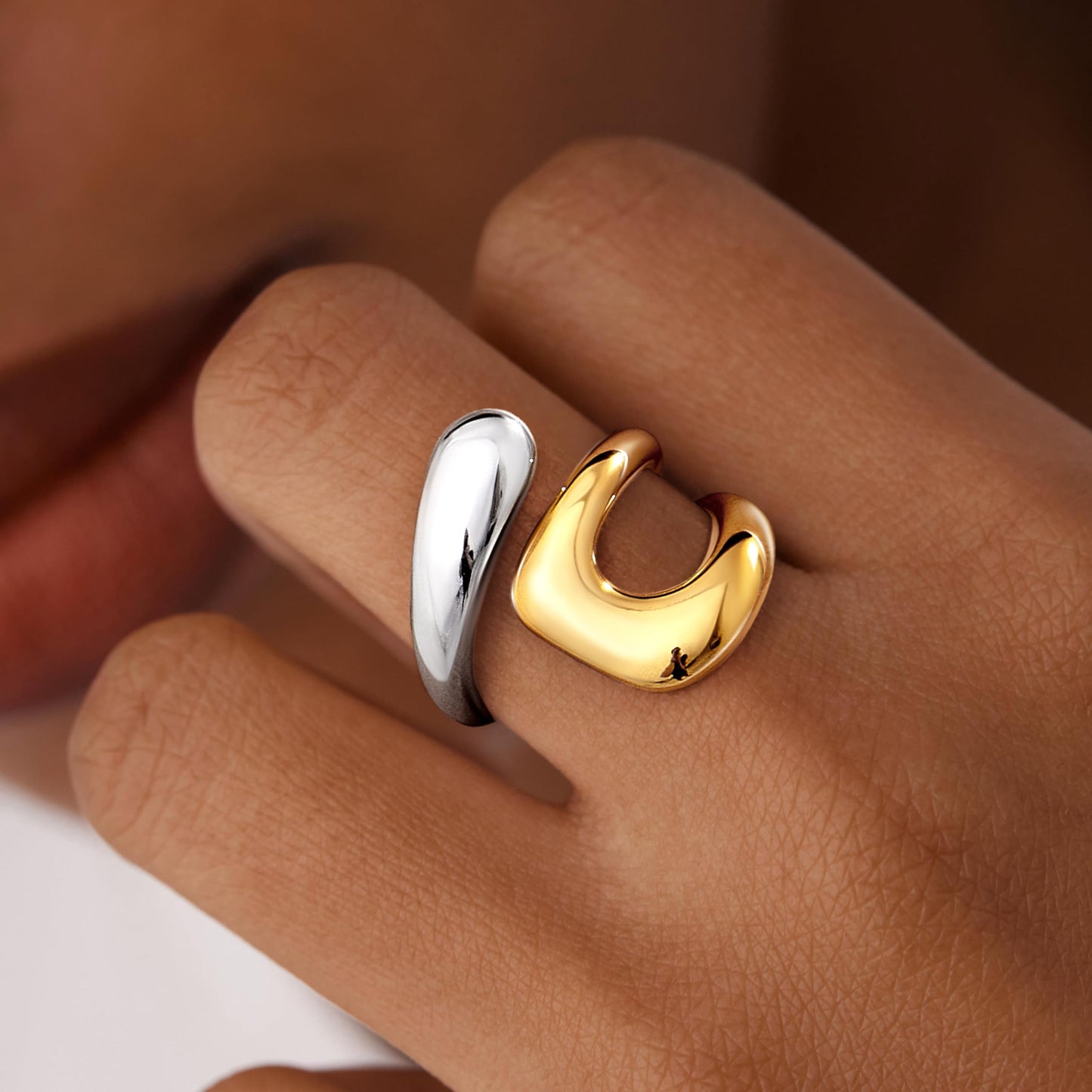 Gold Chunky Adjustable Rings