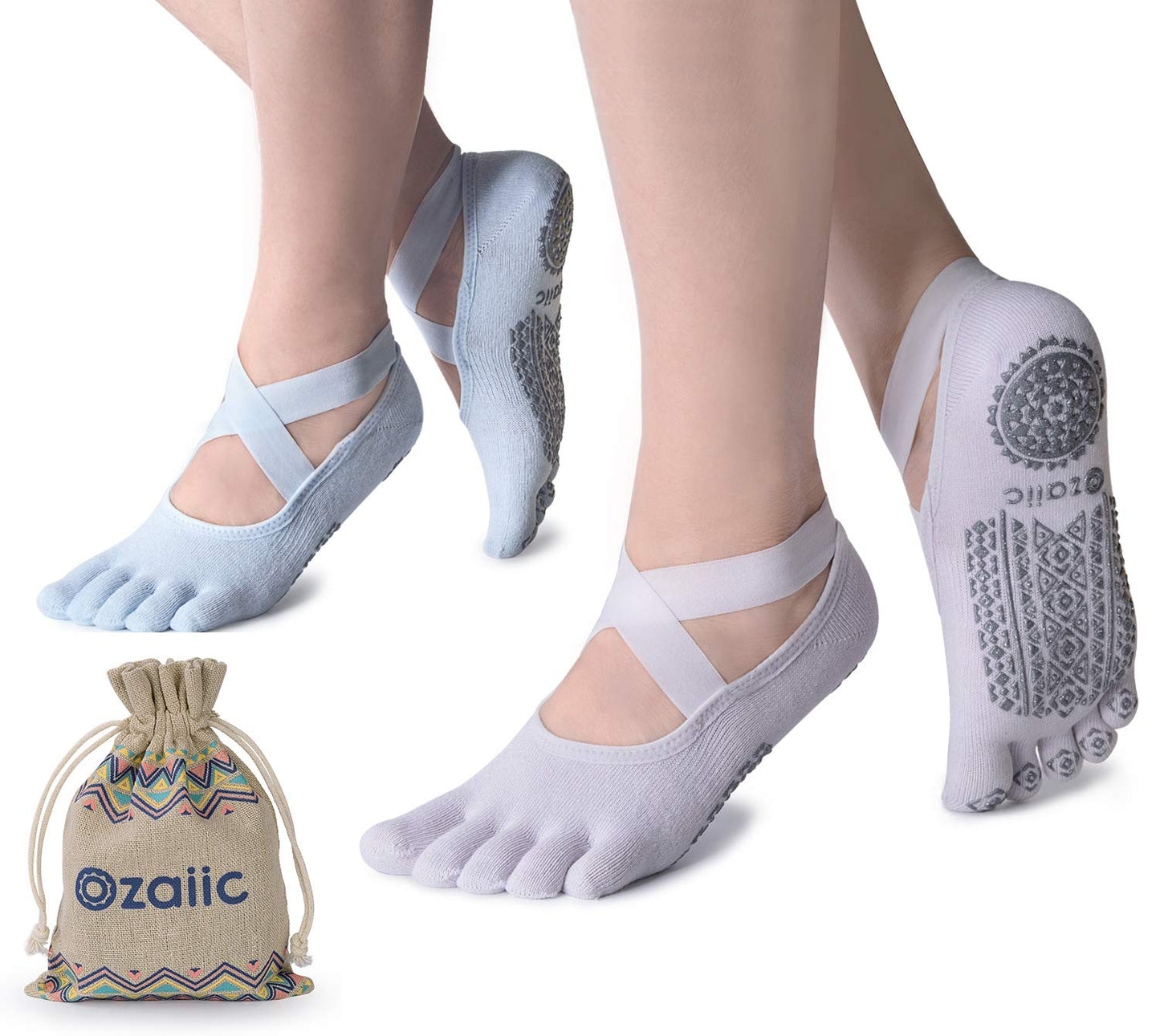 Ozaiic Women’s Non-Slip Yoga Socks with Grips