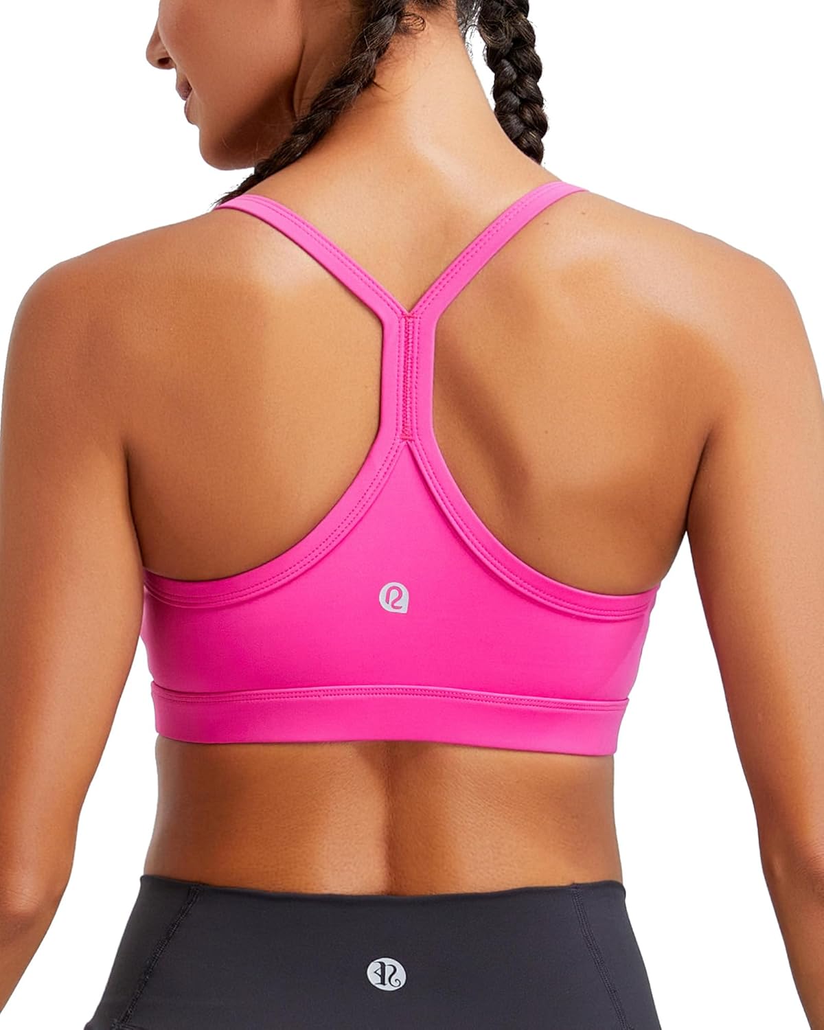 RUNNING GIRL Ruched V-Neck Sports Bra