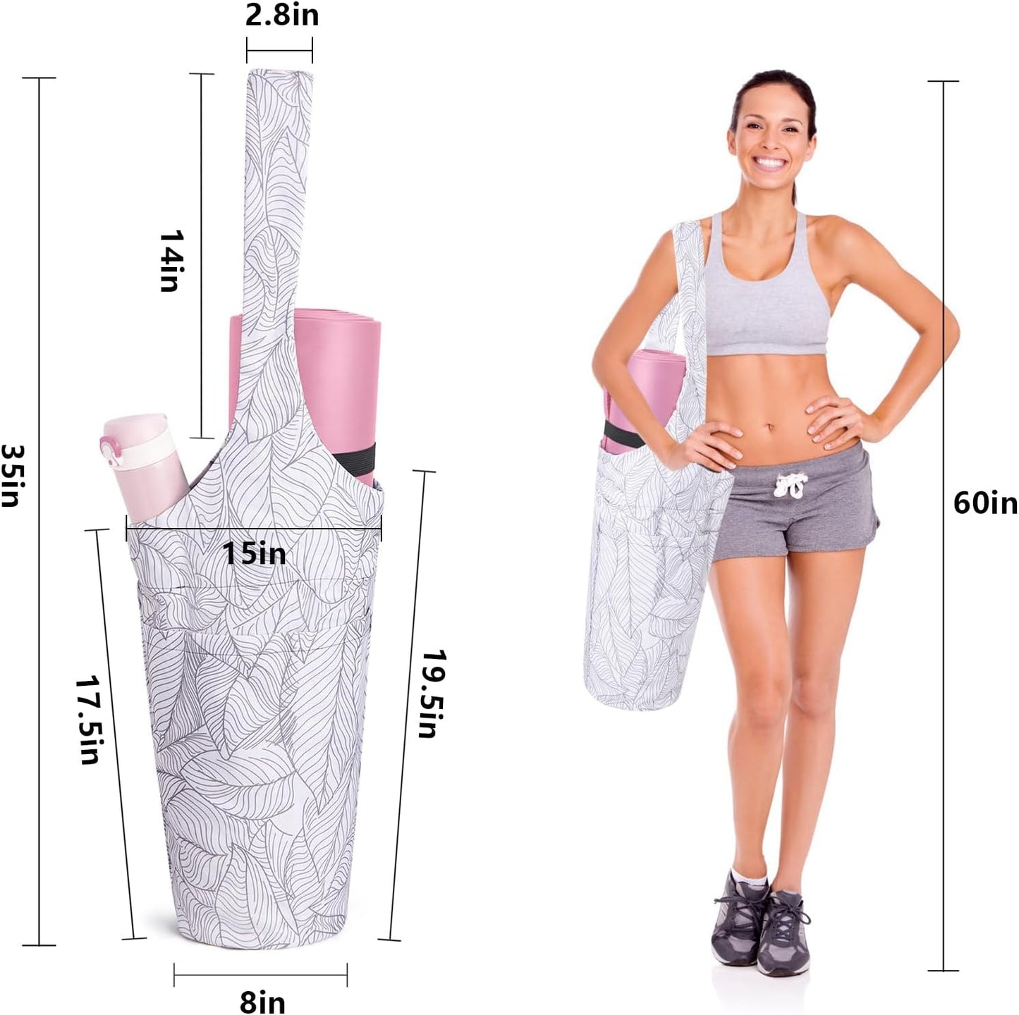 IwIeIaIrI Yoga Mat Bag with Adjustable Strap & Extra Pockets