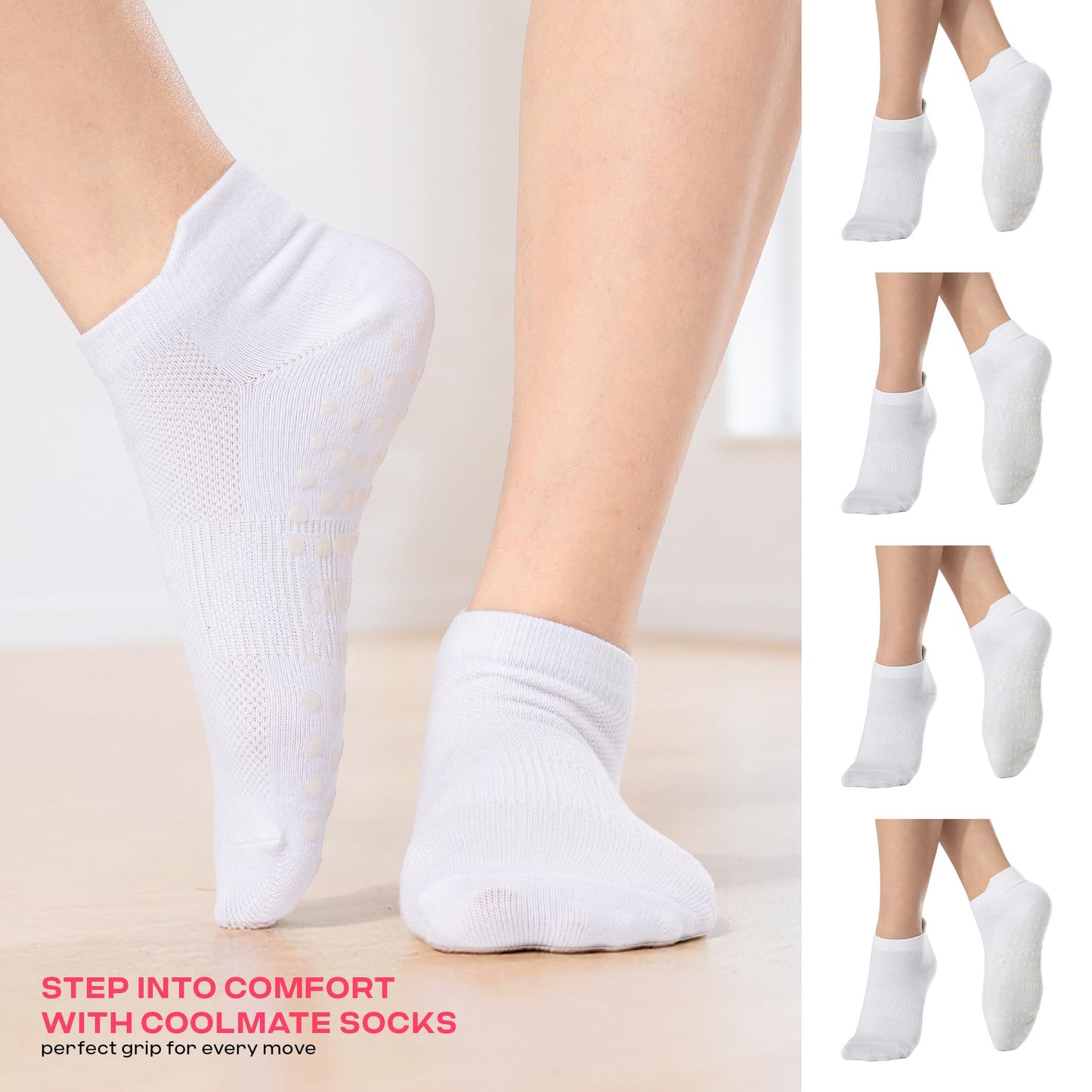 CoolMate Women’s Non-Slip Pilates Yoga Socks