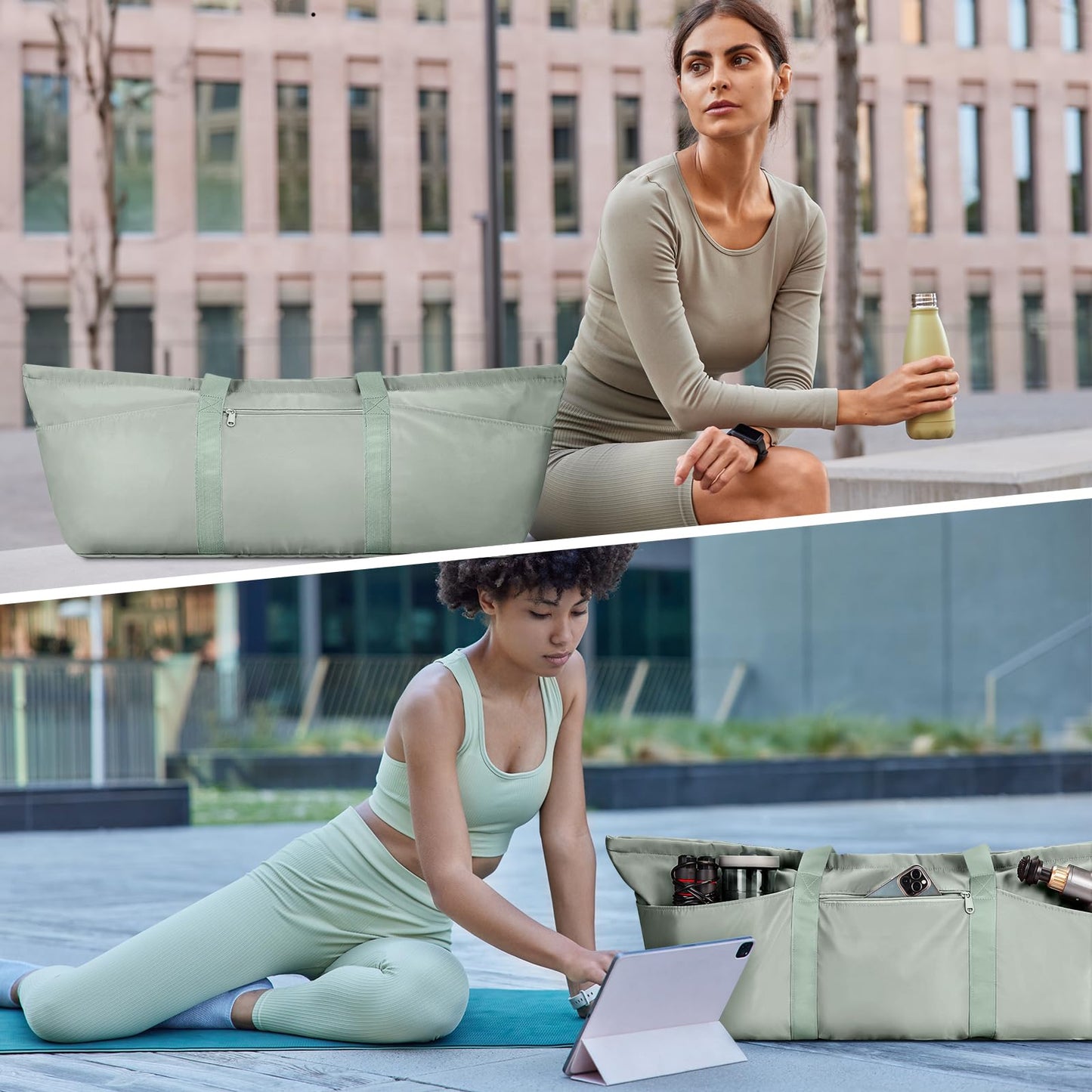 Large Yoga Mat Bag with Shoe & Wet Pocket