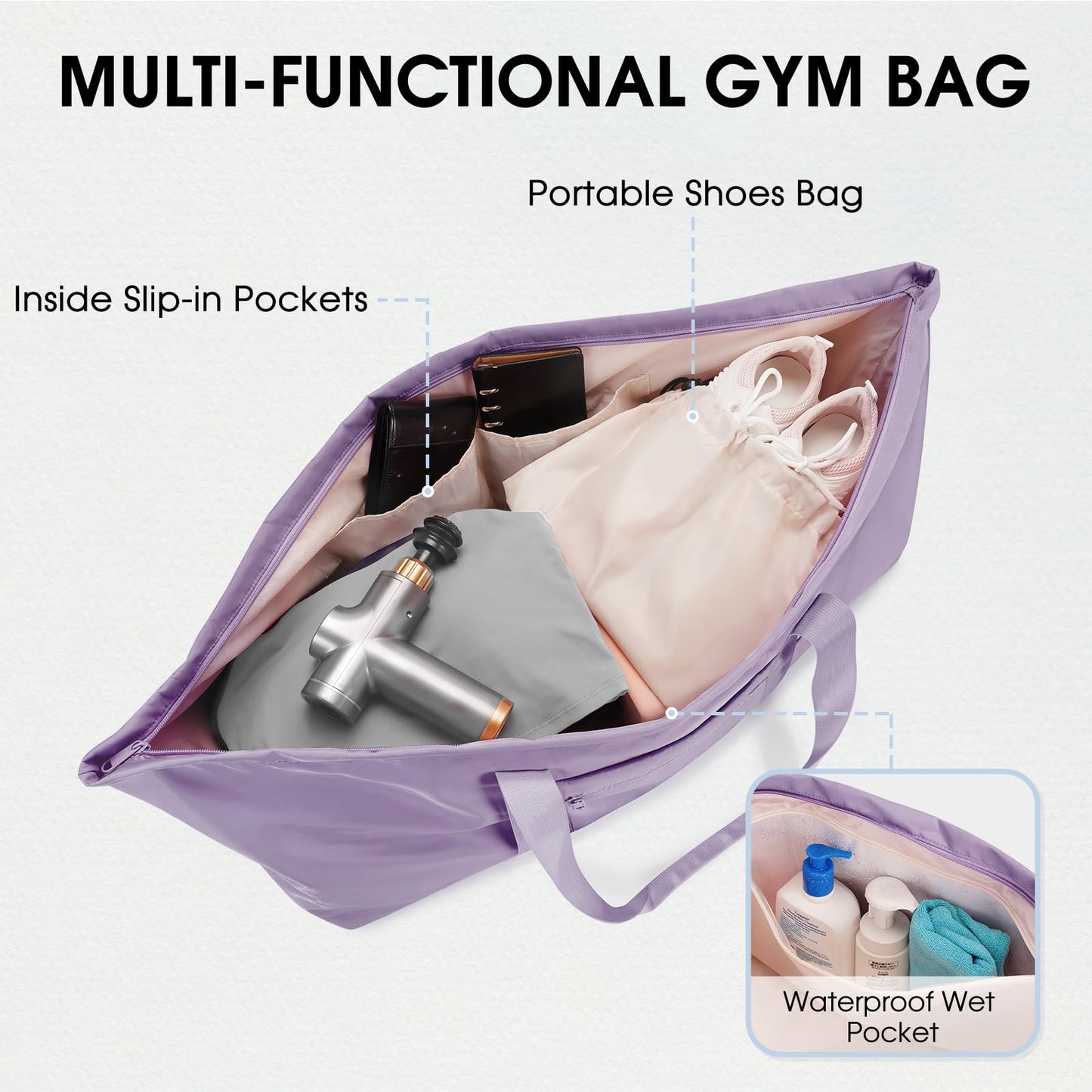 Large Yoga Mat Bag with Shoe & Wet Pocket