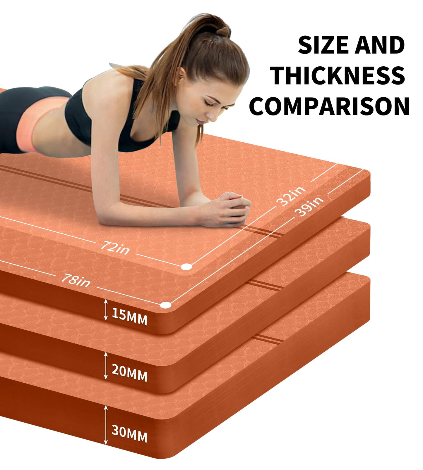 Nuveti Large Thick Yoga & Exercise Mat with Bag