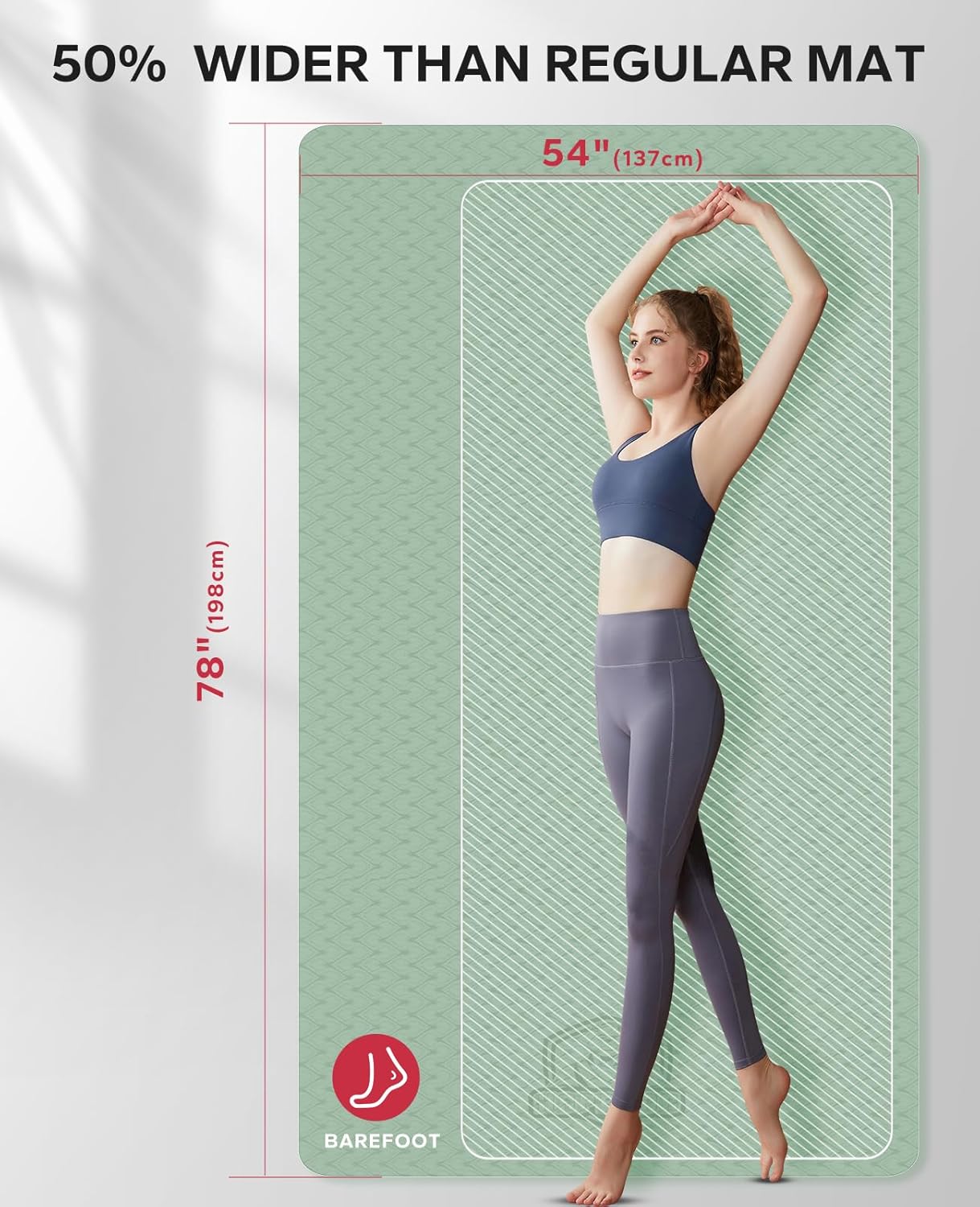 HAPBEAR Extra-Large Non-Slip Yoga & Exercise Mat