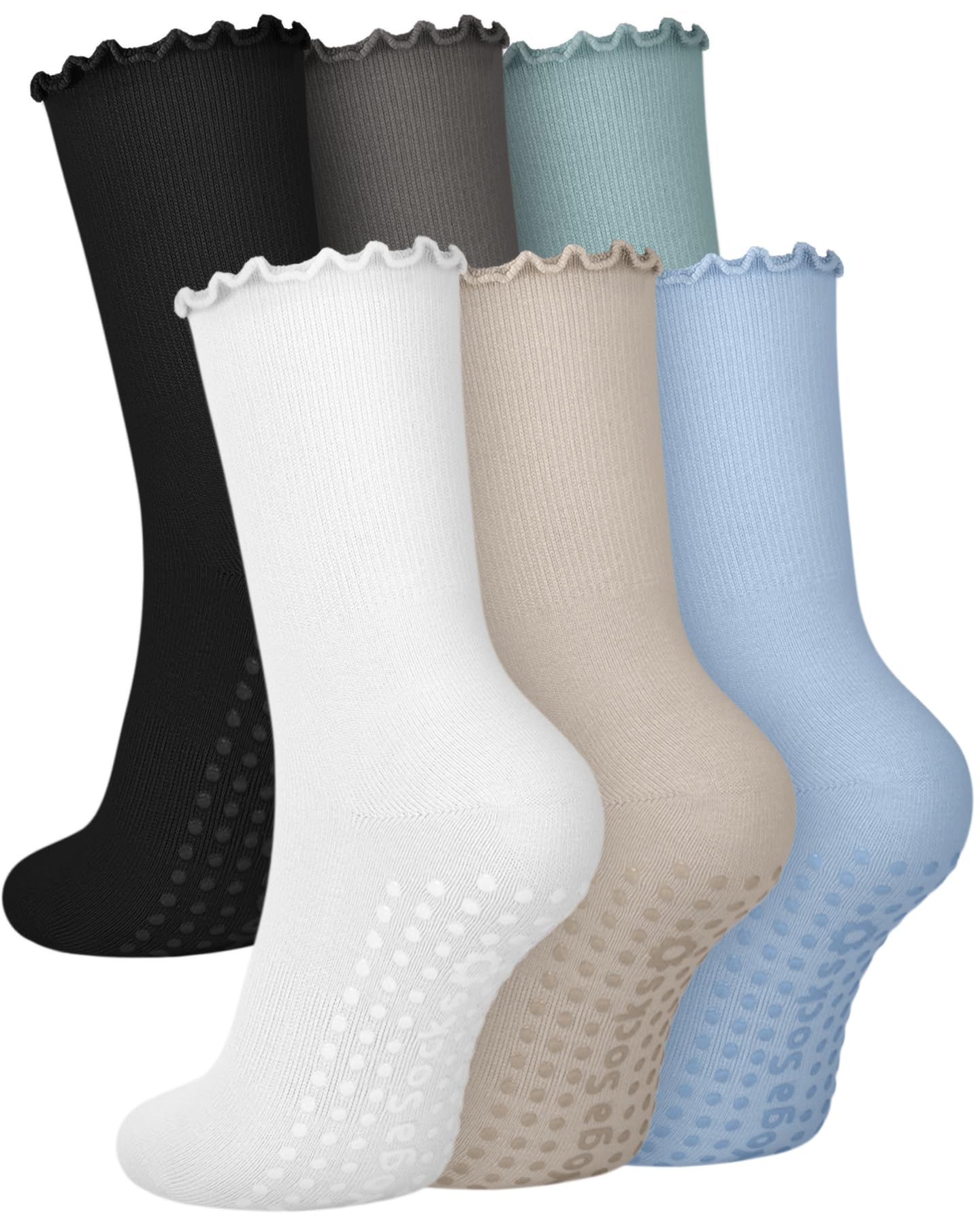 6 Pairs Women’s Non-Slip Pilates & Yoga Socks