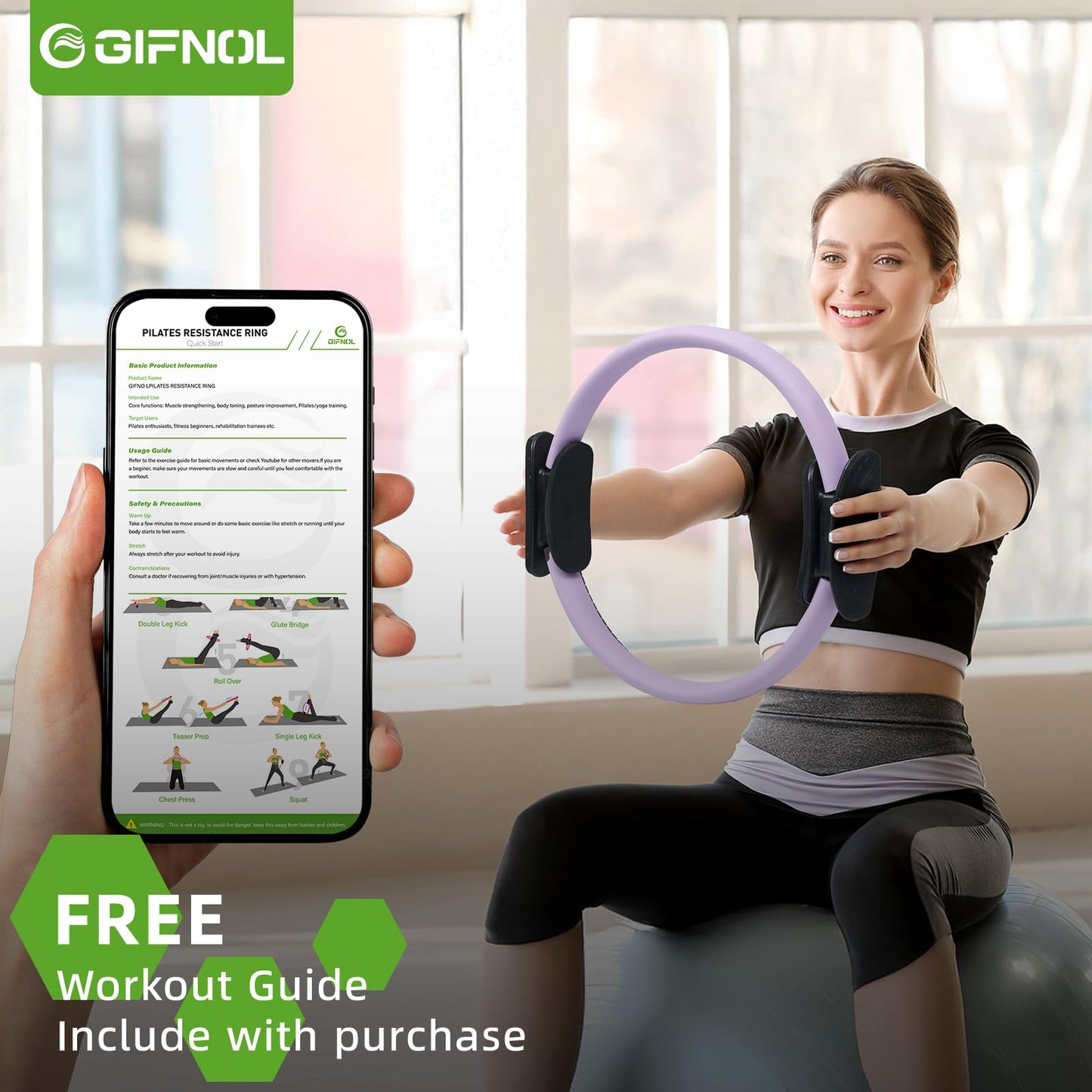 Pilates Ring & Ball Set with Resistance Bands