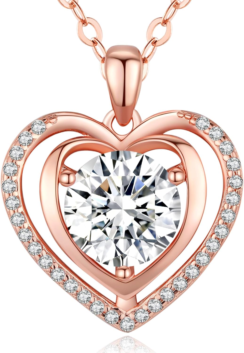 2.0 Ct Heart Necklace & Moissanite Earrings Set