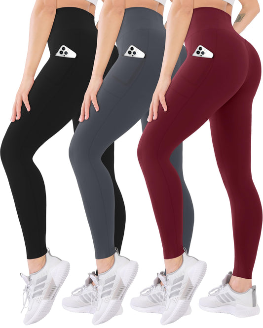 Blisset 3-Pack High Waisted Leggings for Women