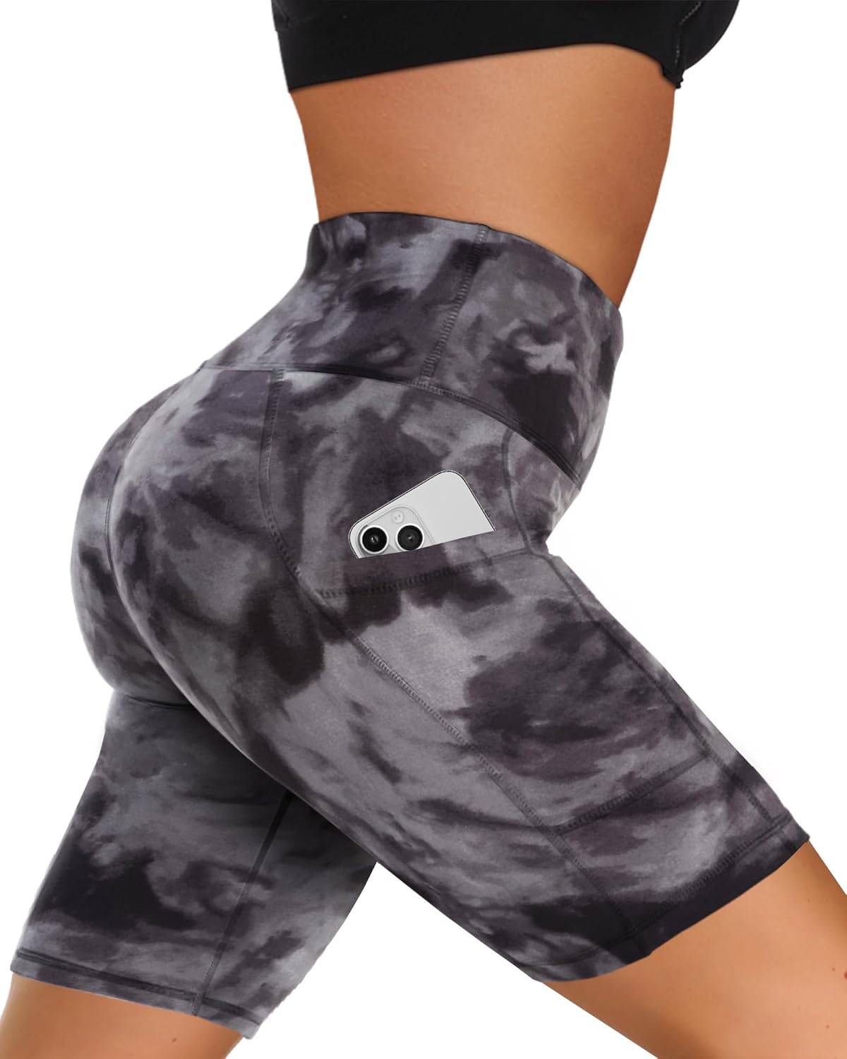 Women’s High-Waist Biker Shorts with Pockets