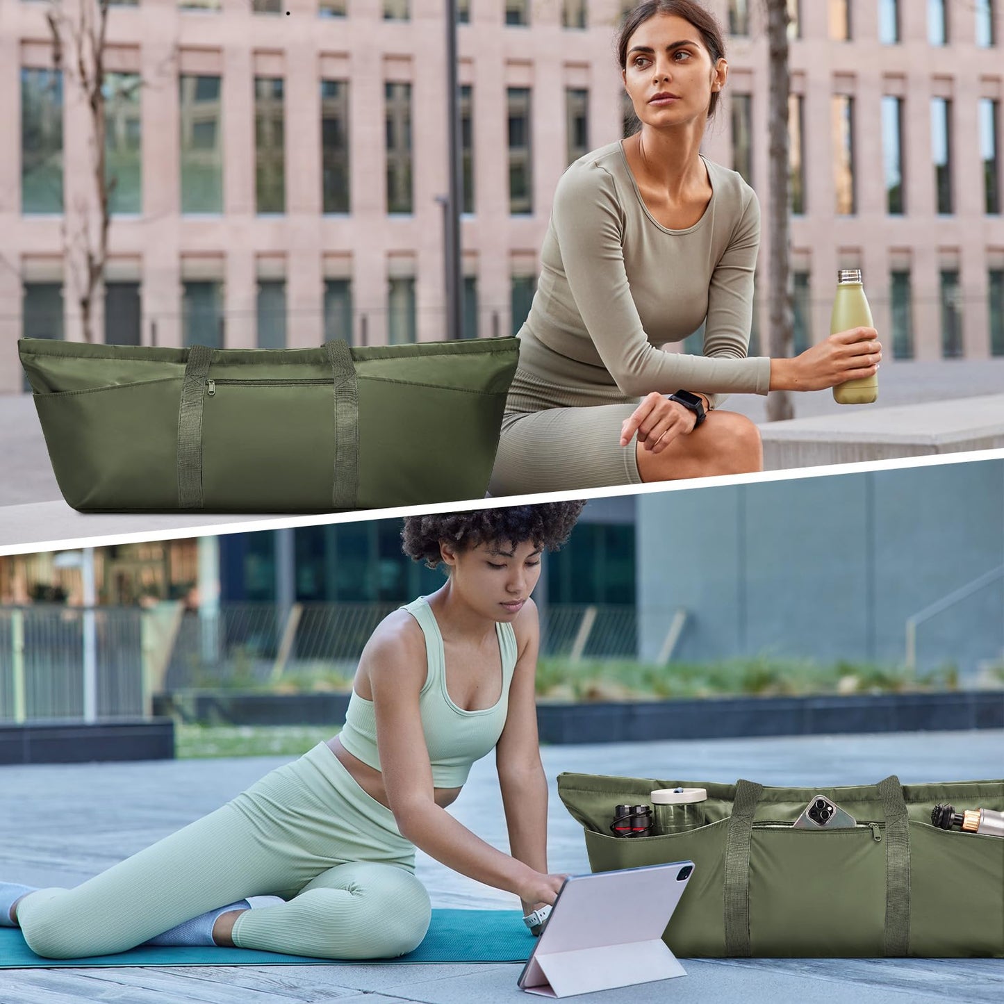 Large Yoga Mat Bag with Shoe & Wet Pocket