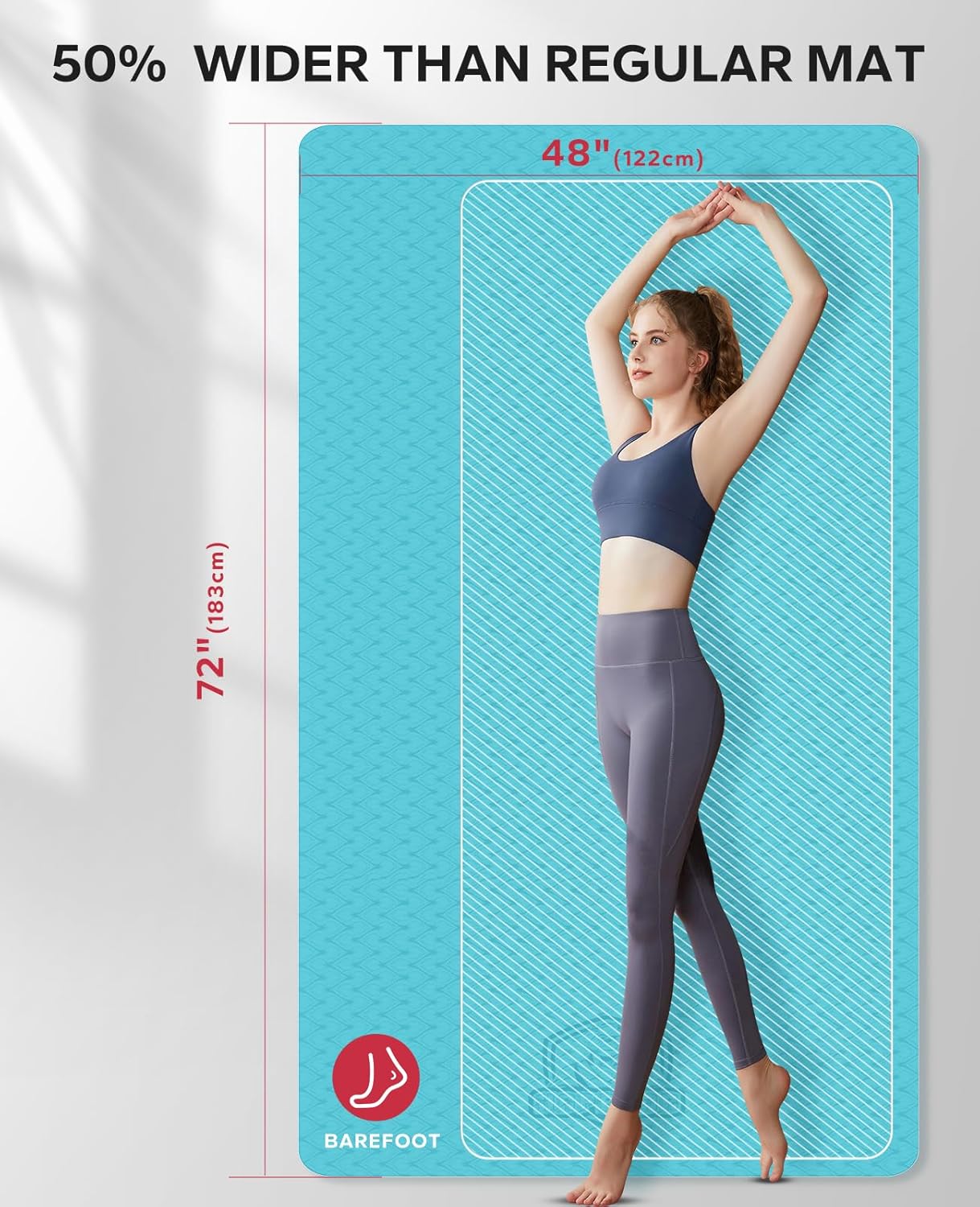 HAPBEAR Extra-Large Non-Slip Yoga & Exercise Mat