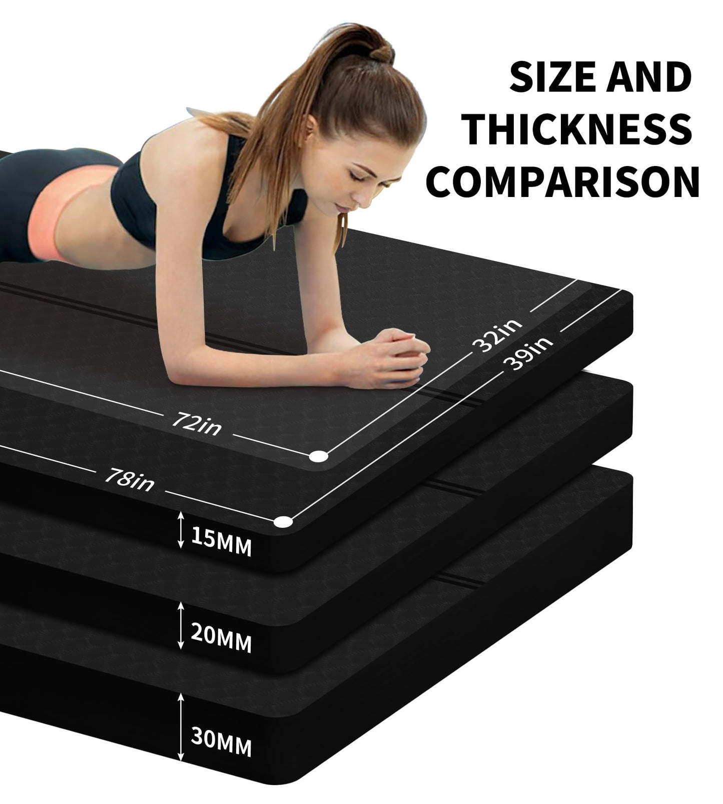 Nuveti Large Thick Yoga & Exercise Mat with Bag