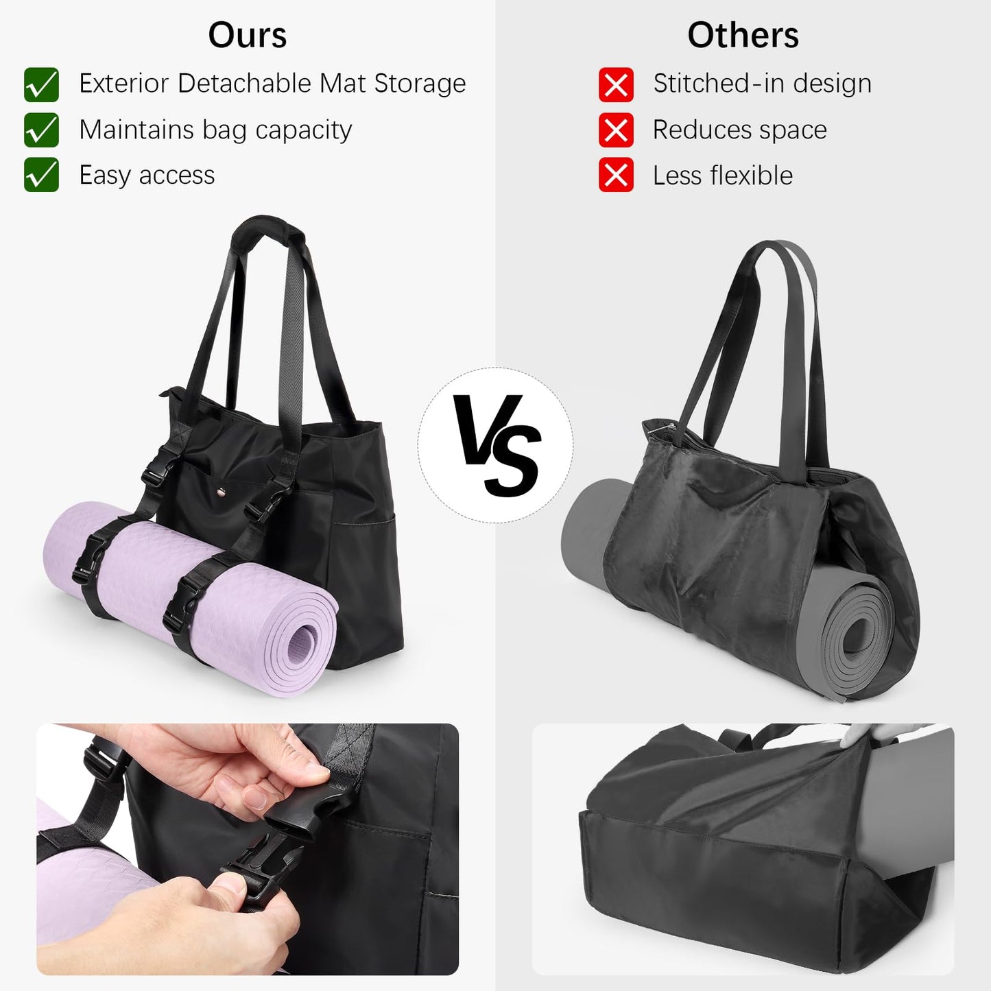 Yoga Mat Bag with Multi Pockets & Carrier Strap