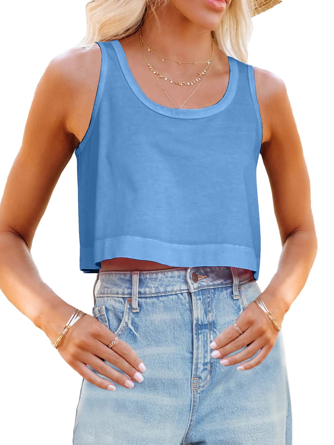 Aoysky Women’s Cotton Crop Tank Top