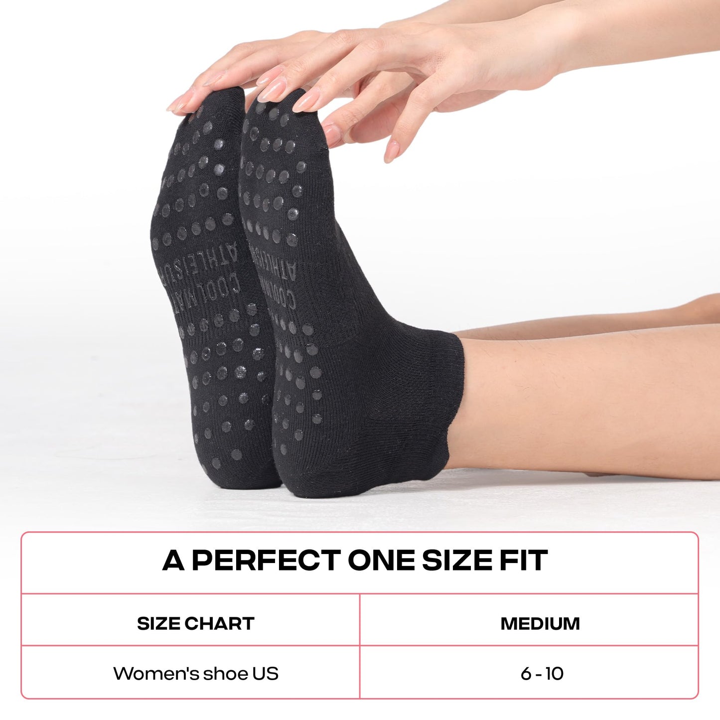 CoolMate Women’s Non-Slip Pilates Yoga Socks