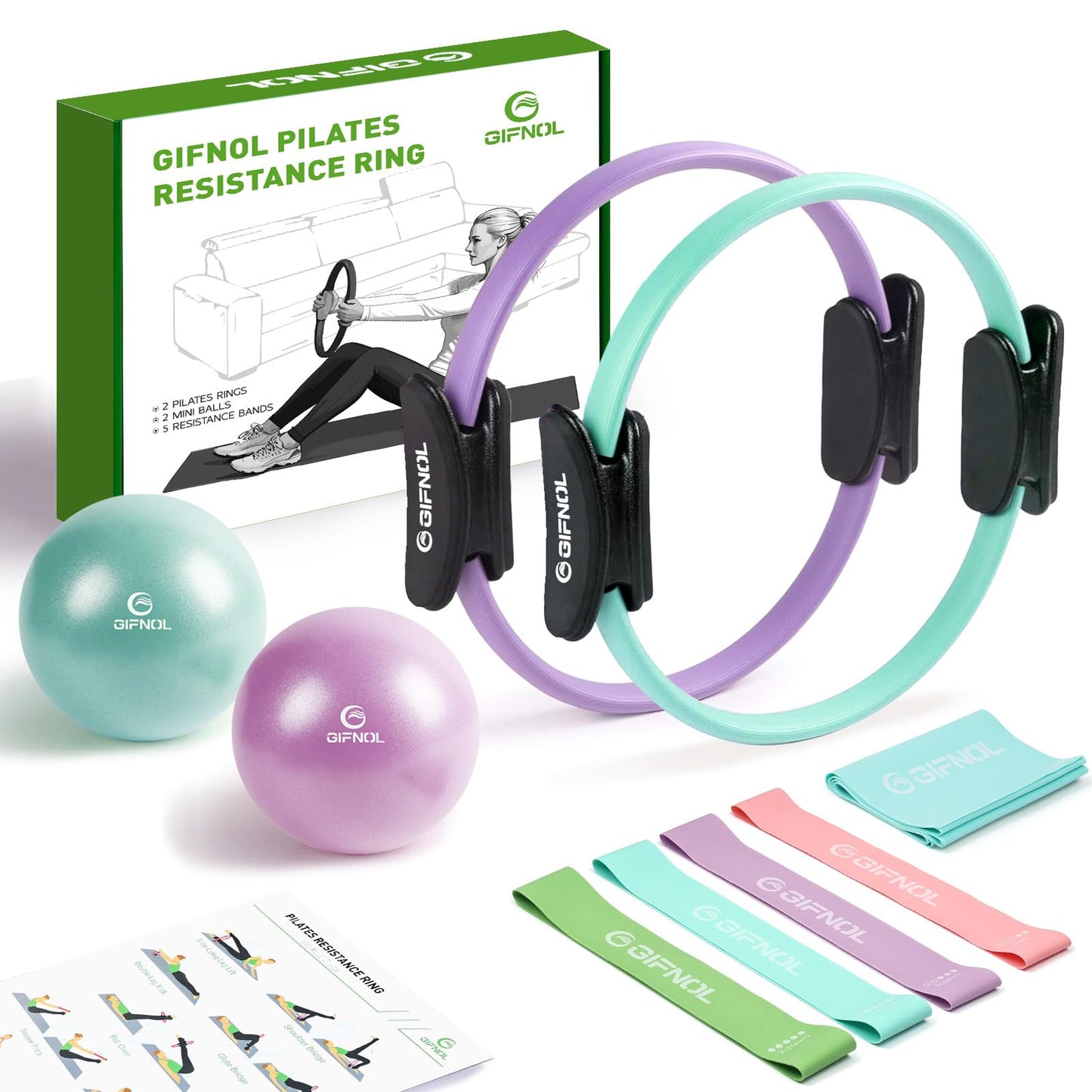 Pilates Ring & Ball Set with Resistance Bands