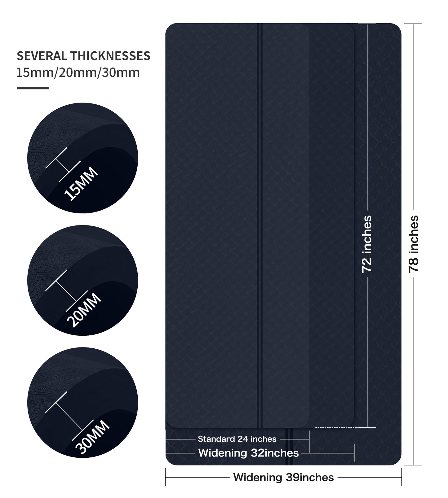 Nuveti Large Thick Yoga & Exercise Mat with Bag