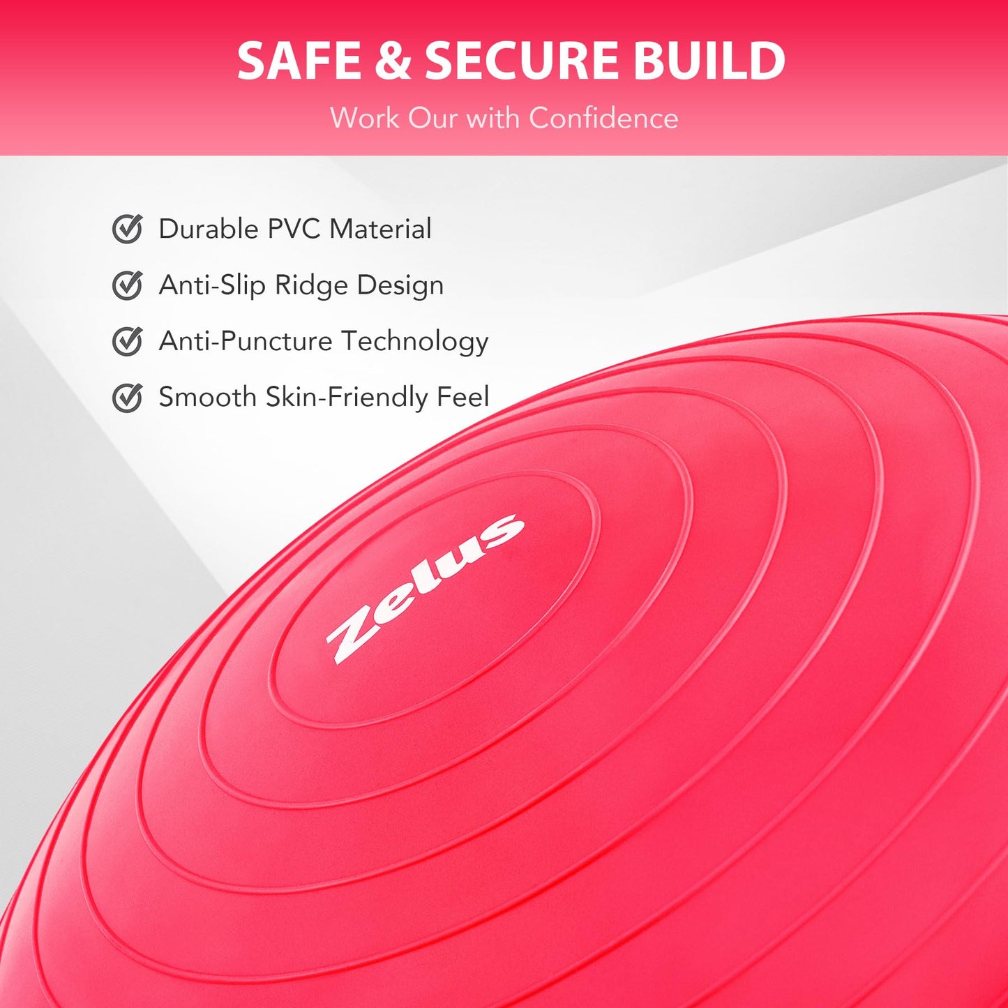 ZELUS Balance Ball Trainer with Resistance Bands