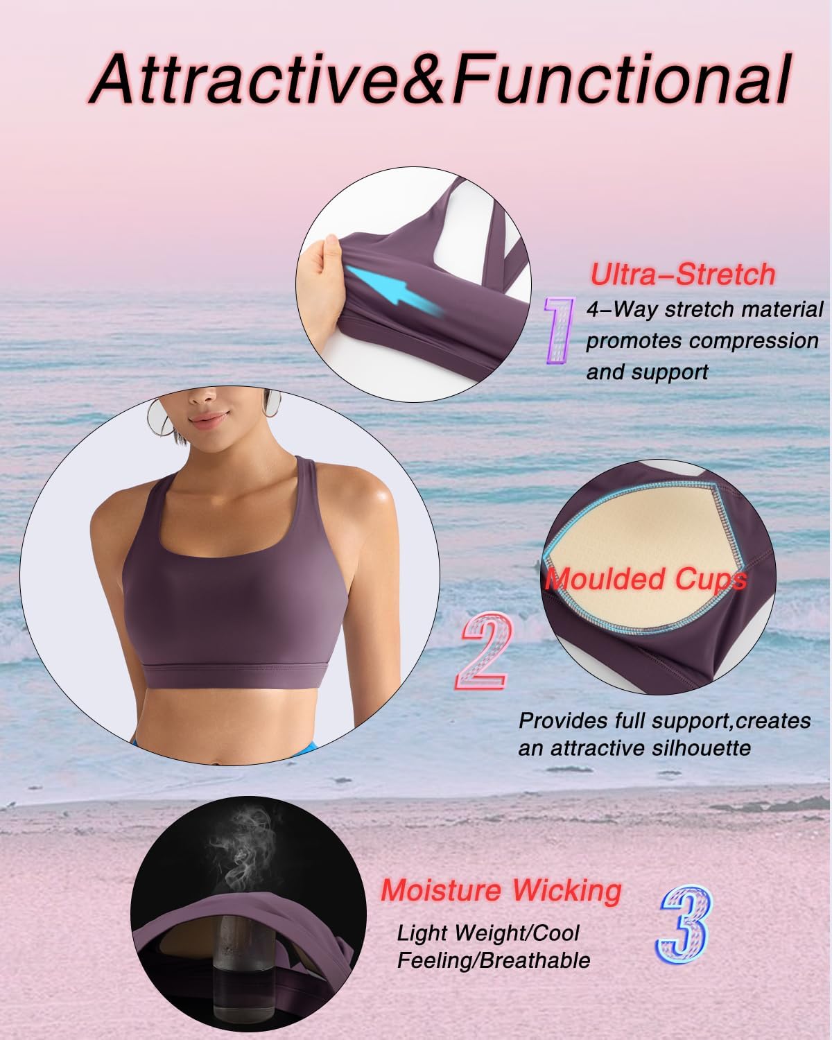 RUNNING GIRL High-Support Racerback Sports Bra