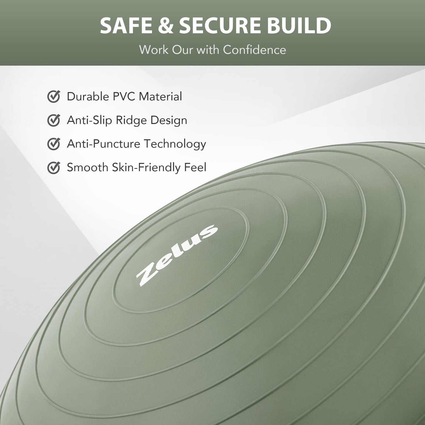 ZELUS Balance Ball Trainer with Resistance Bands