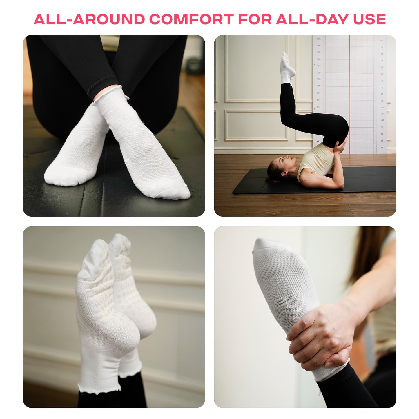 CoolMate Women’s Non-Slip Pilates Yoga Socks