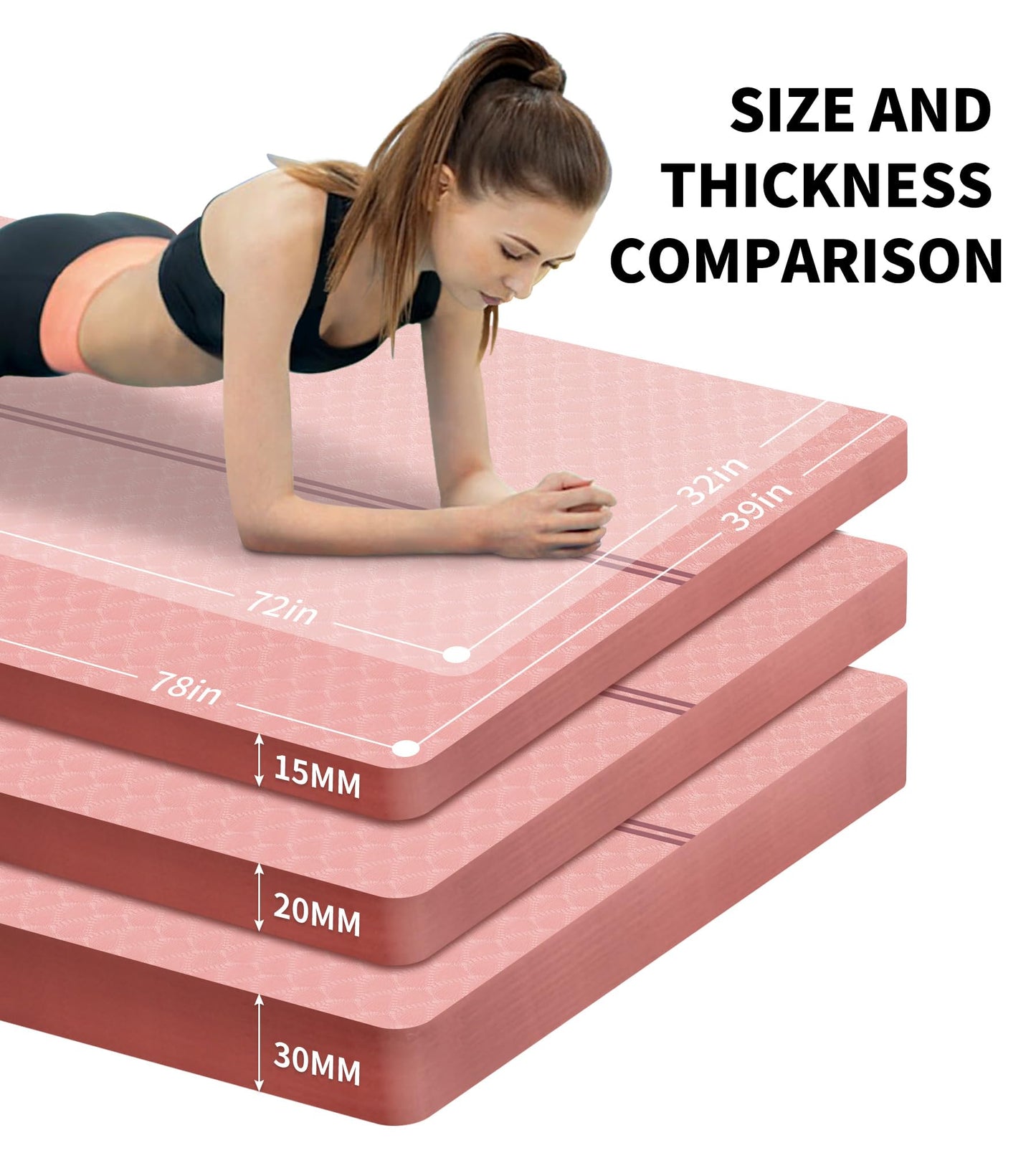 Nuveti Large Thick Yoga & Exercise Mat with Bag