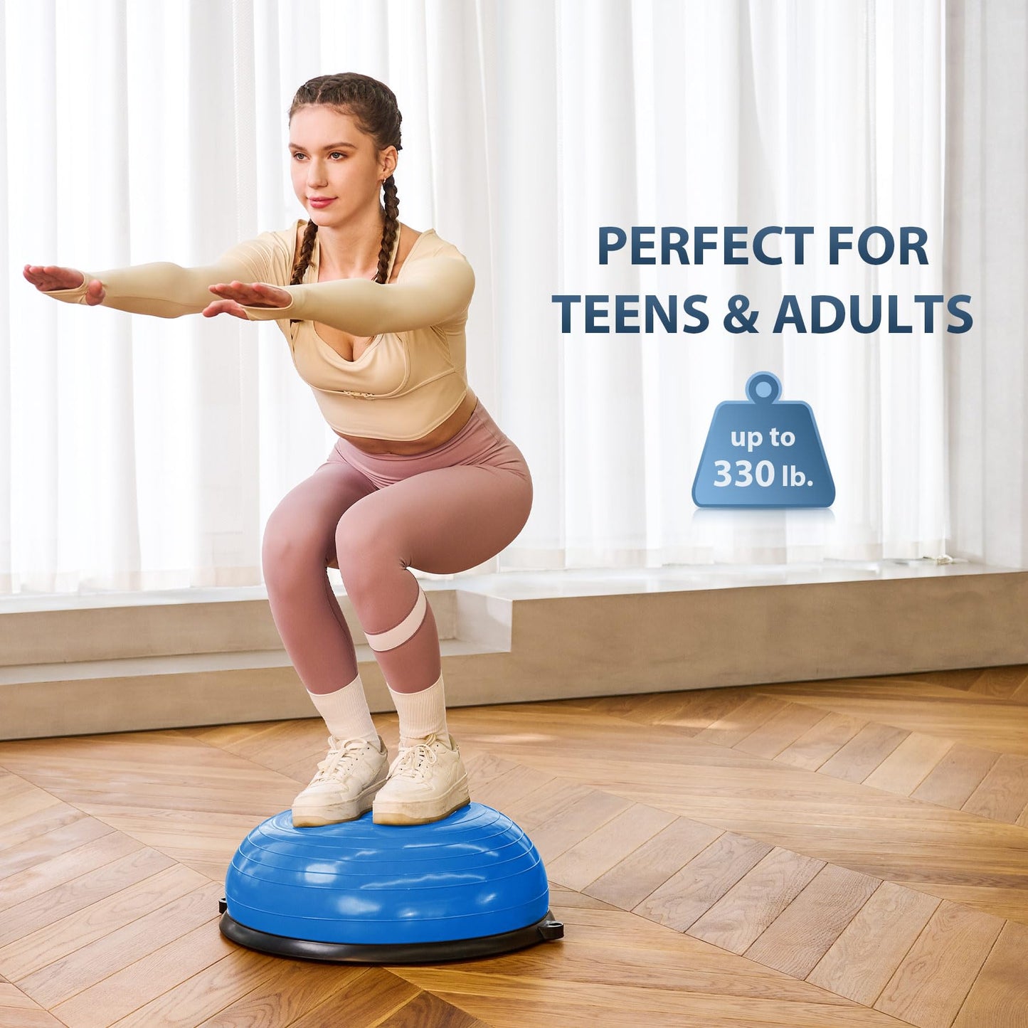 ZELUS Balance Ball Trainer with Resistance Bands