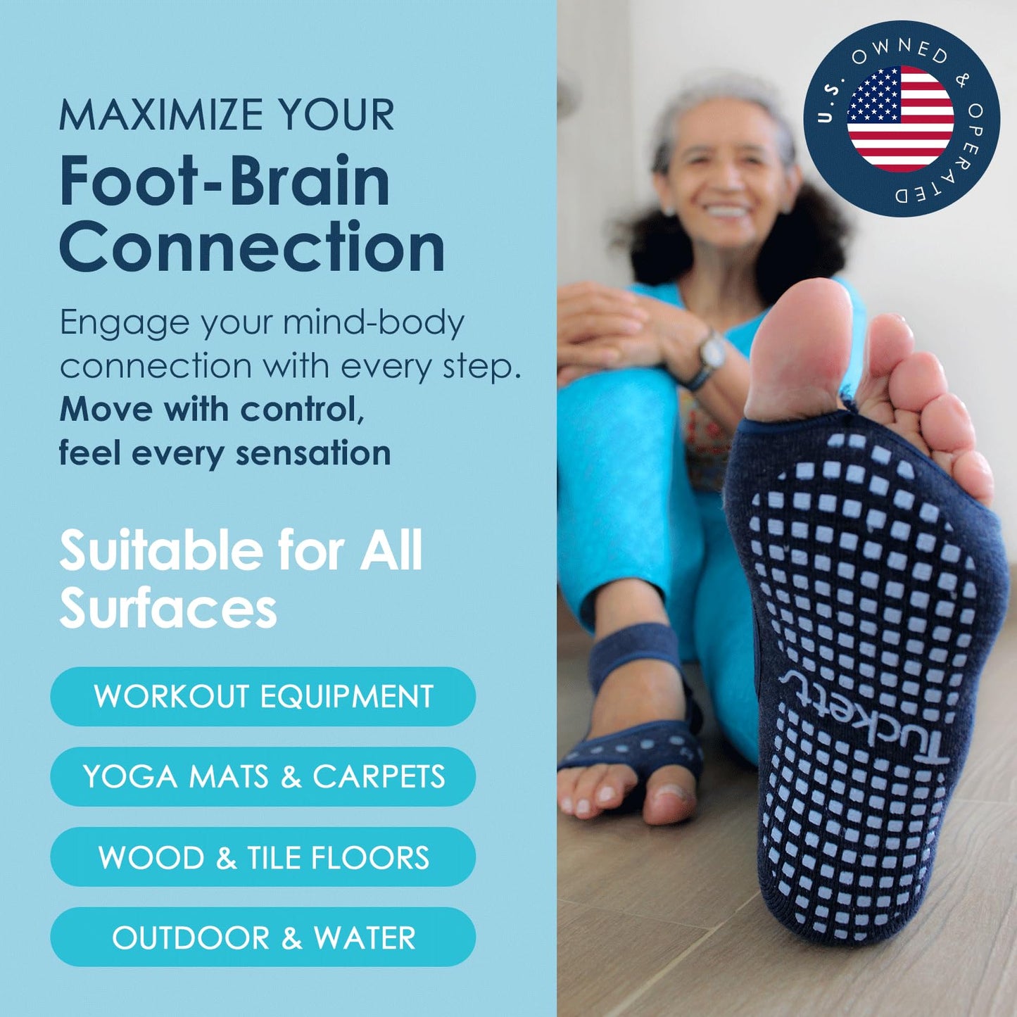 Tucketts Toeless Grip Pilates Socks for Women