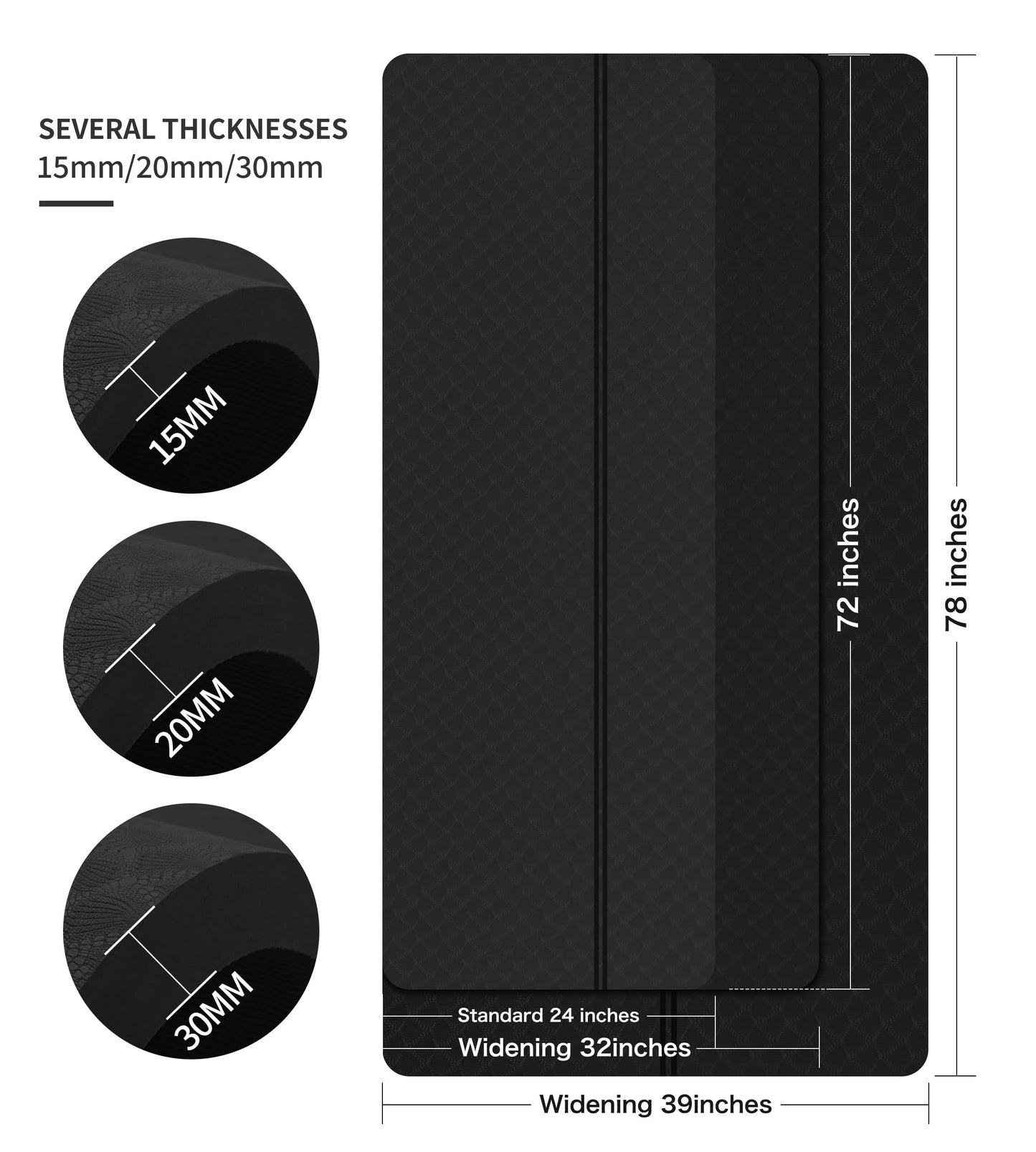 Nuveti Large Thick Yoga & Exercise Mat with Bag