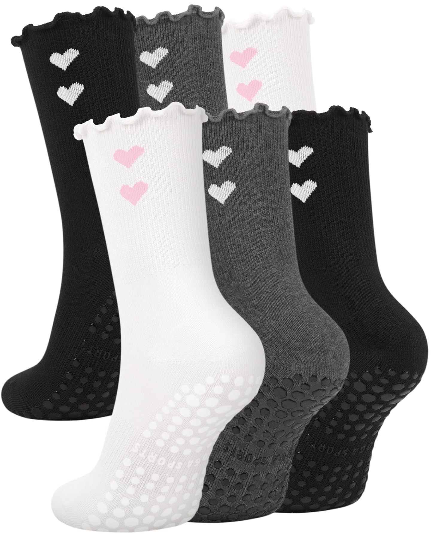 6 Pairs Women’s Non-Slip Pilates & Yoga Socks