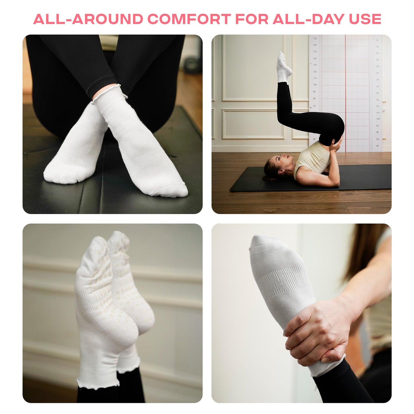 CoolMate Women’s Non-Slip Pilates Yoga Socks